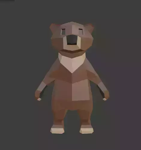 Low Poly Bear in polygons Low-poly 3D model