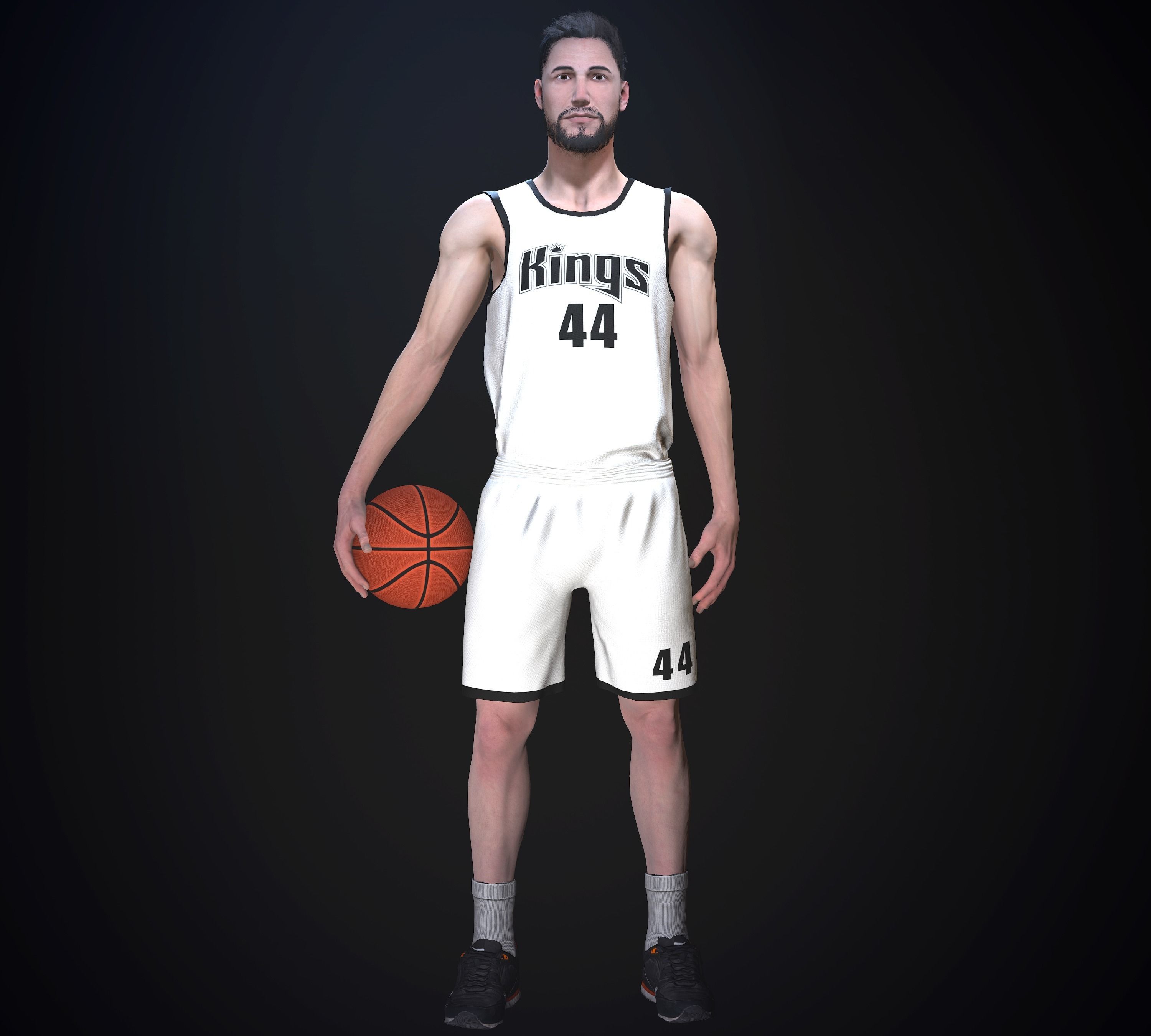 Basketball player Low-poly 3D model_6