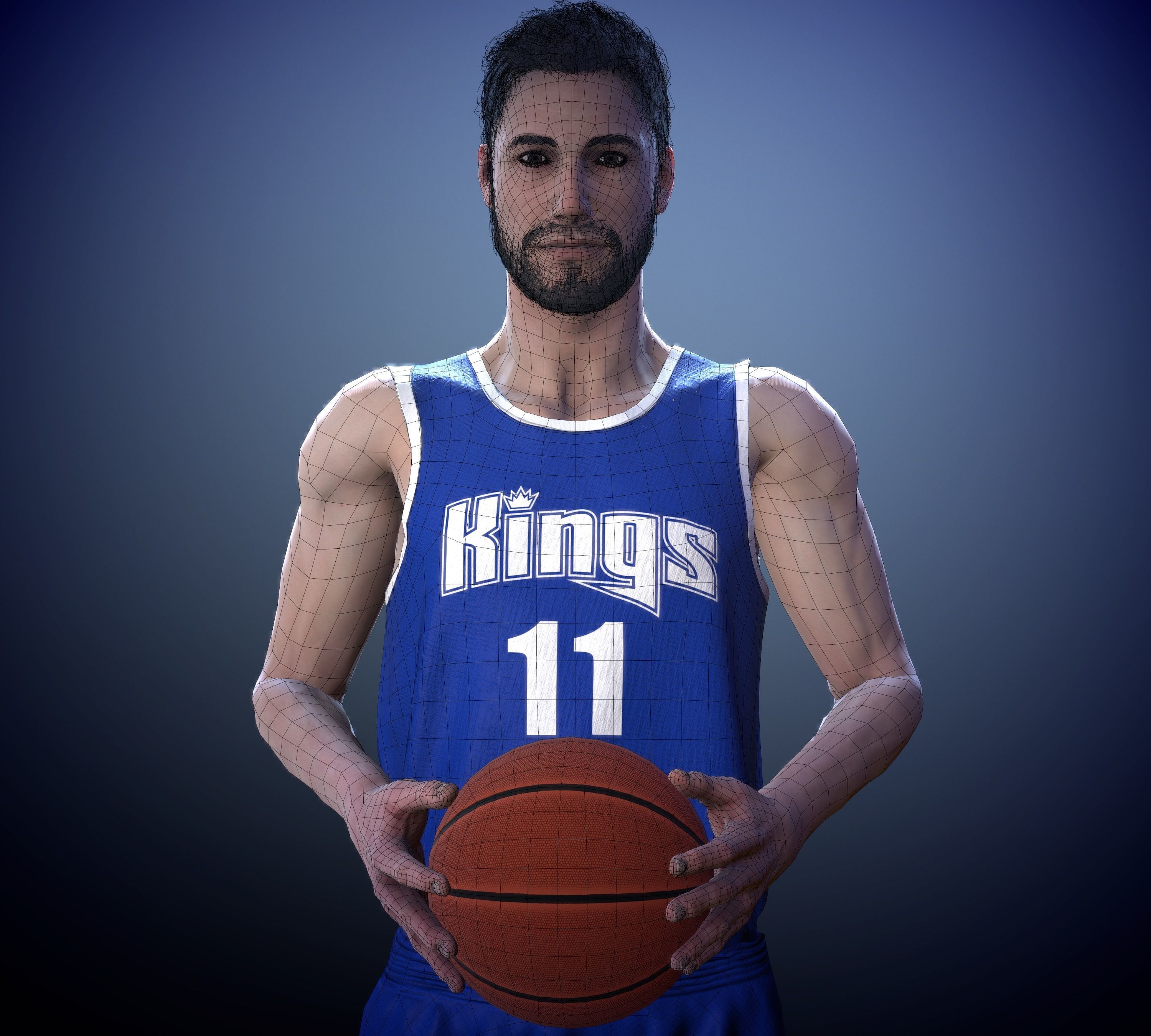 Basketball player Low-poly 3D model_9