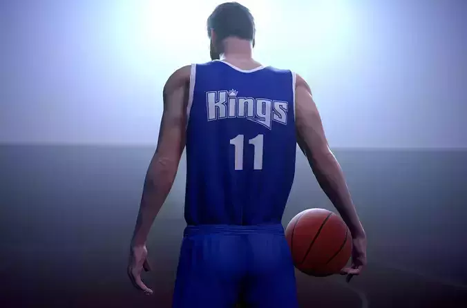 Basketball player Low-poly 3D model