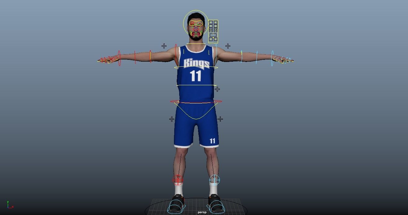 Basketball player Low-poly 3D model_12