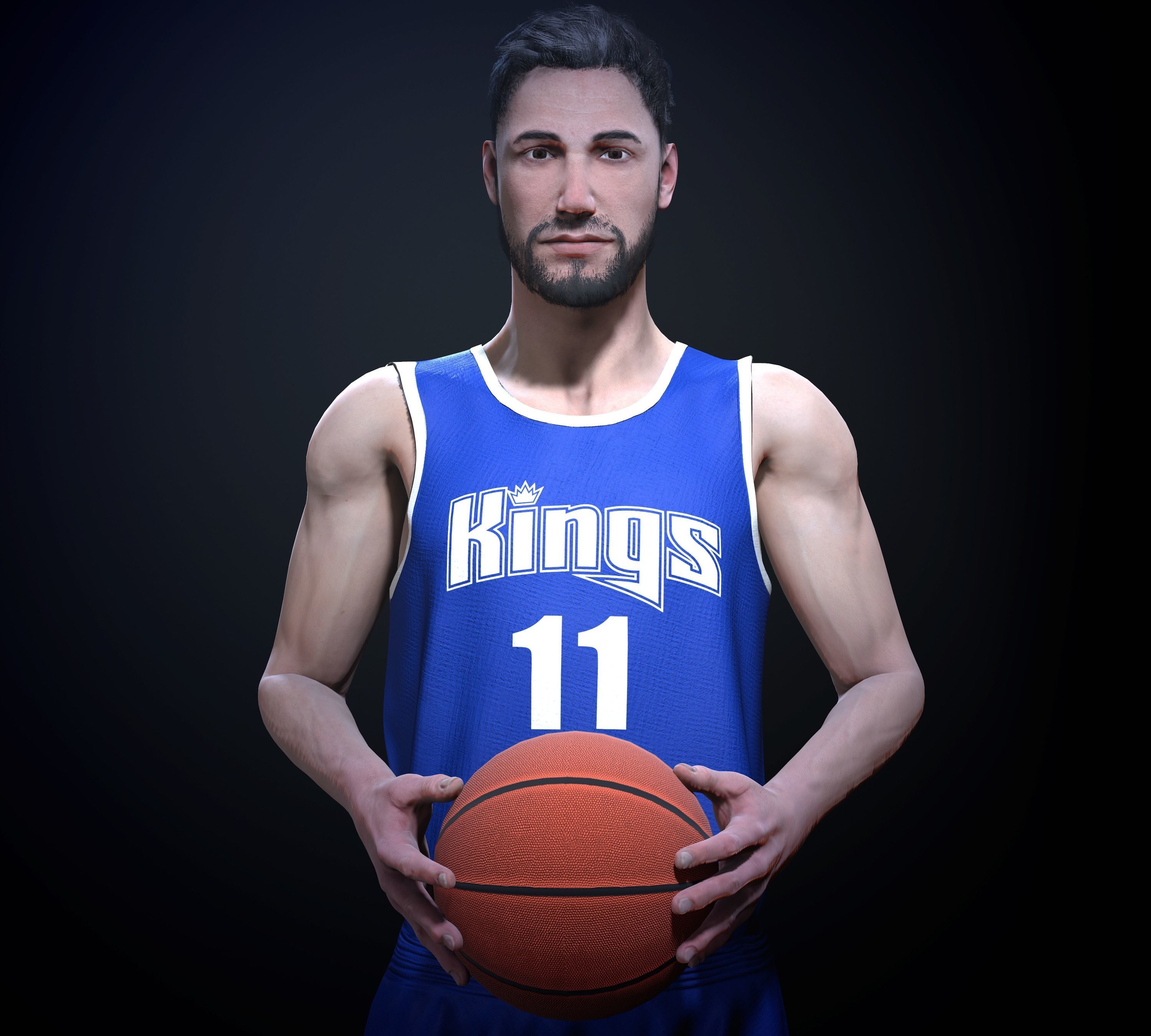 Basketball player Low-poly 3D model_8