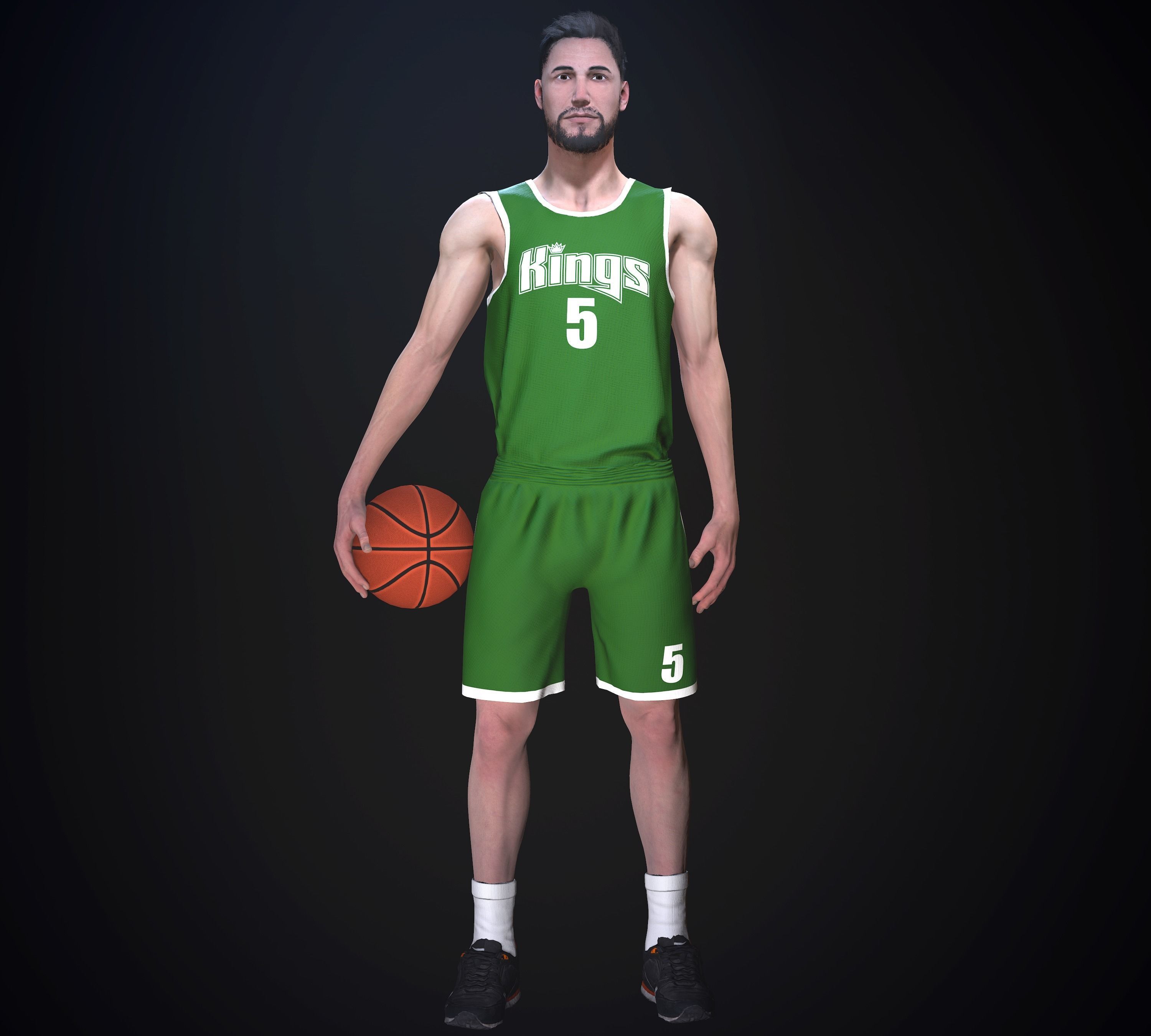 Basketball player Low-poly 3D model_5