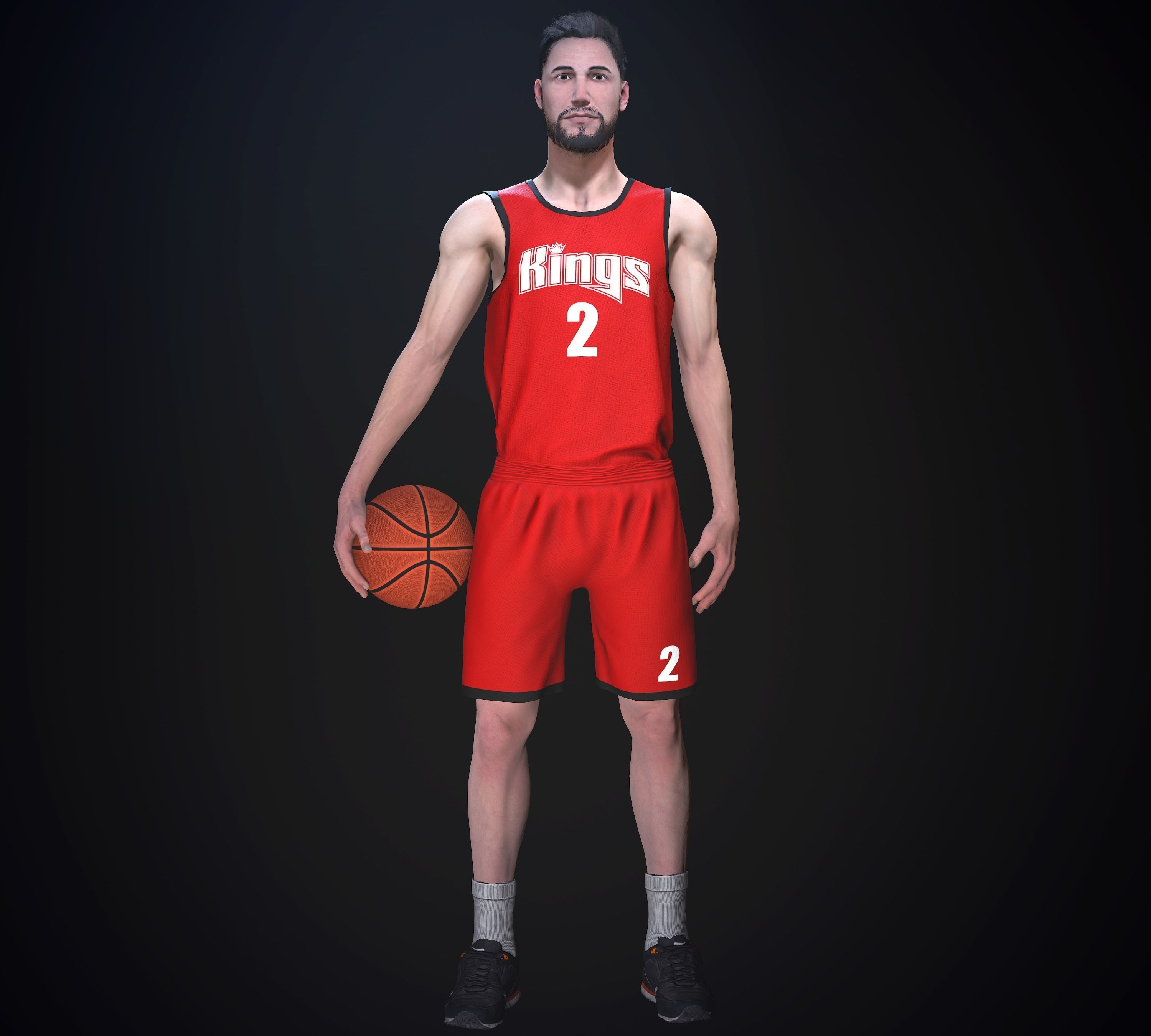 Basketball player Low-poly 3D model_3