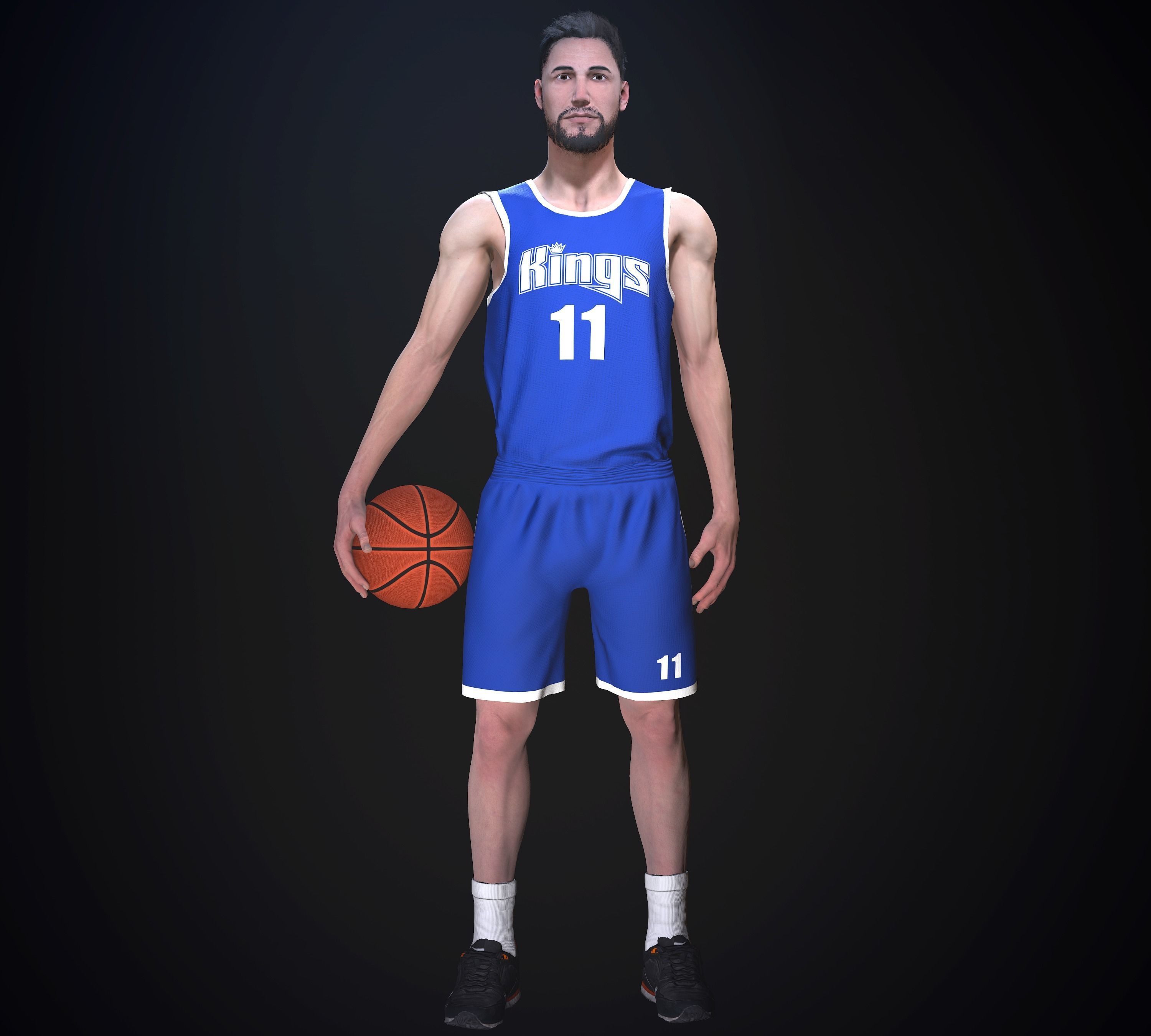 Basketball player Low-poly 3D model_1