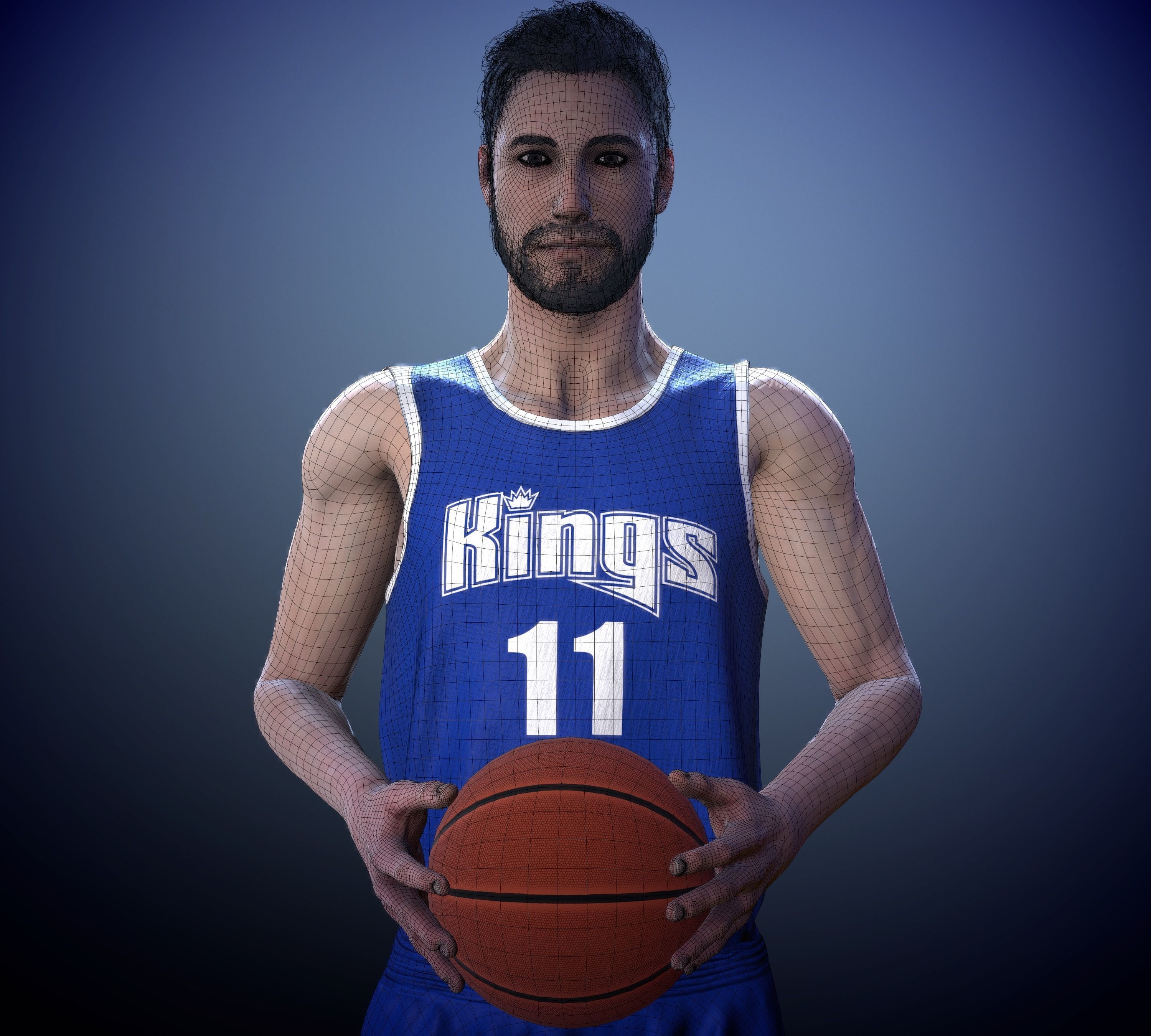 Basketball player Low-poly 3D model_10