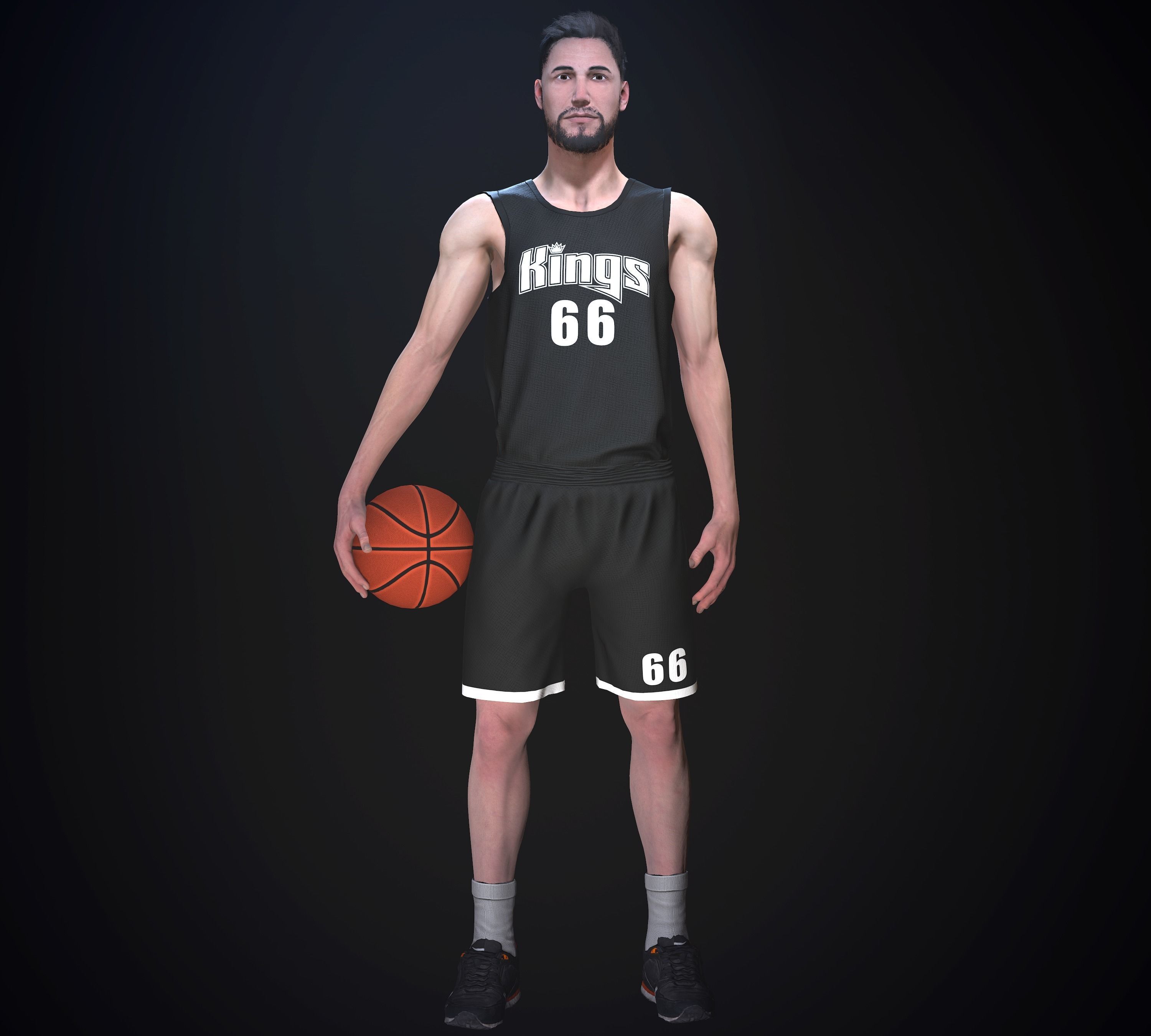 Basketball player Low-poly 3D model_2