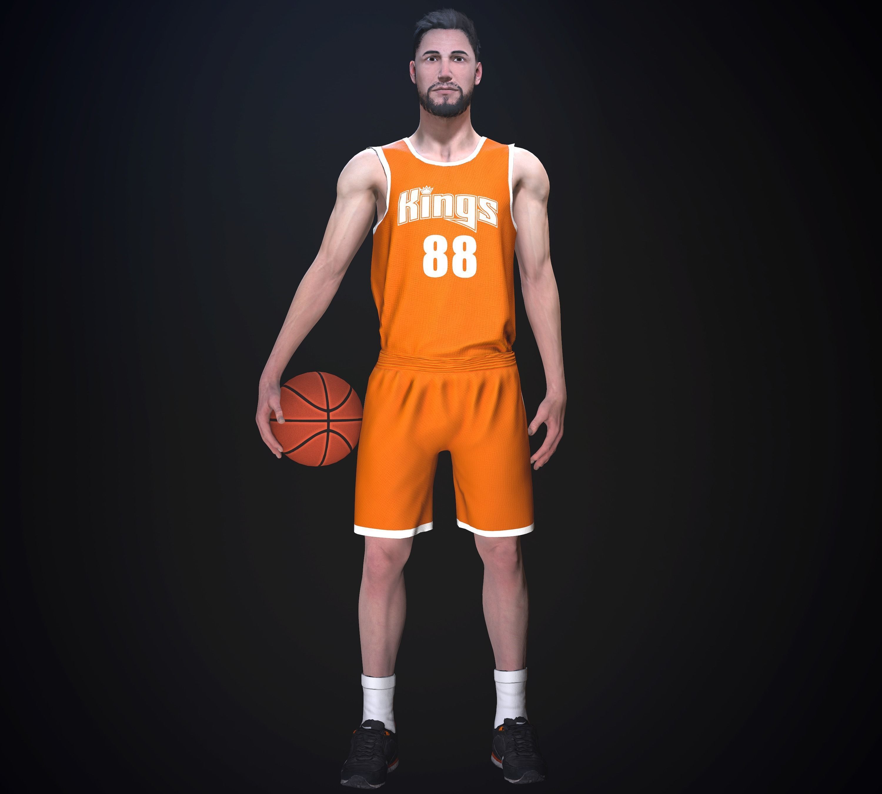 Basketball player Low-poly 3D model_4