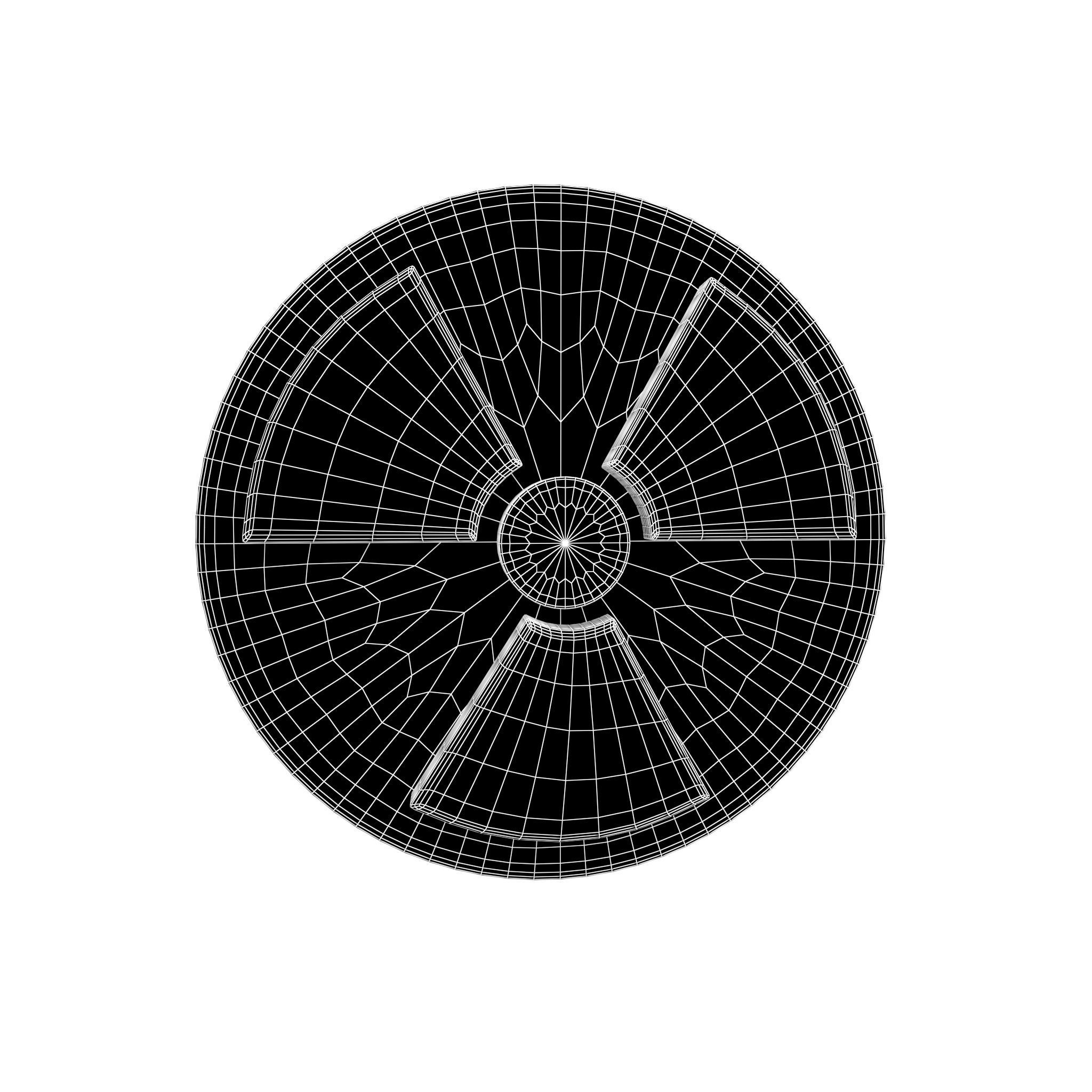 Radiation Symbol v1 001 Low-poly 3D model_4