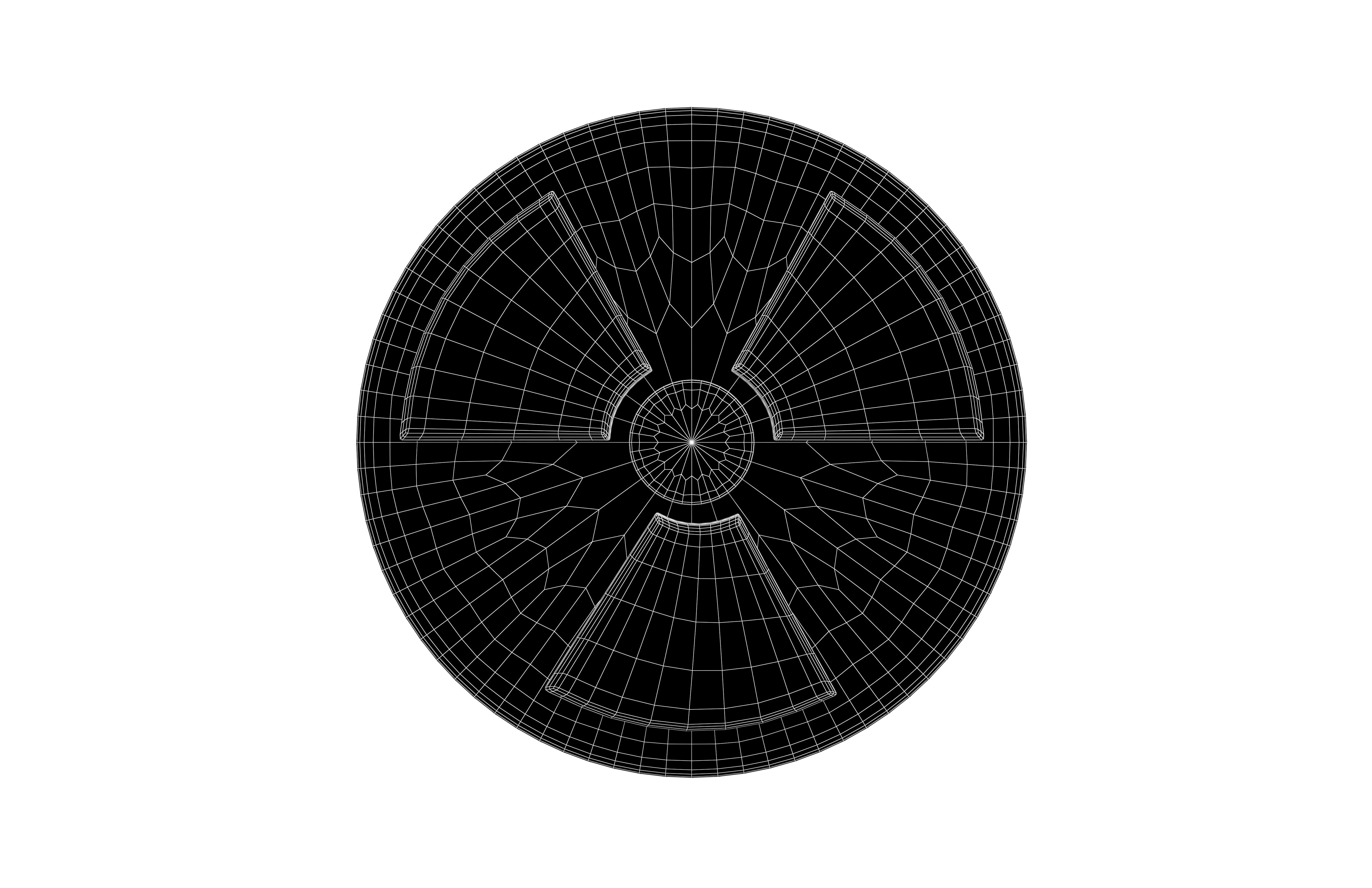 Radiation Symbol v1 001 Low-poly 3D model_5