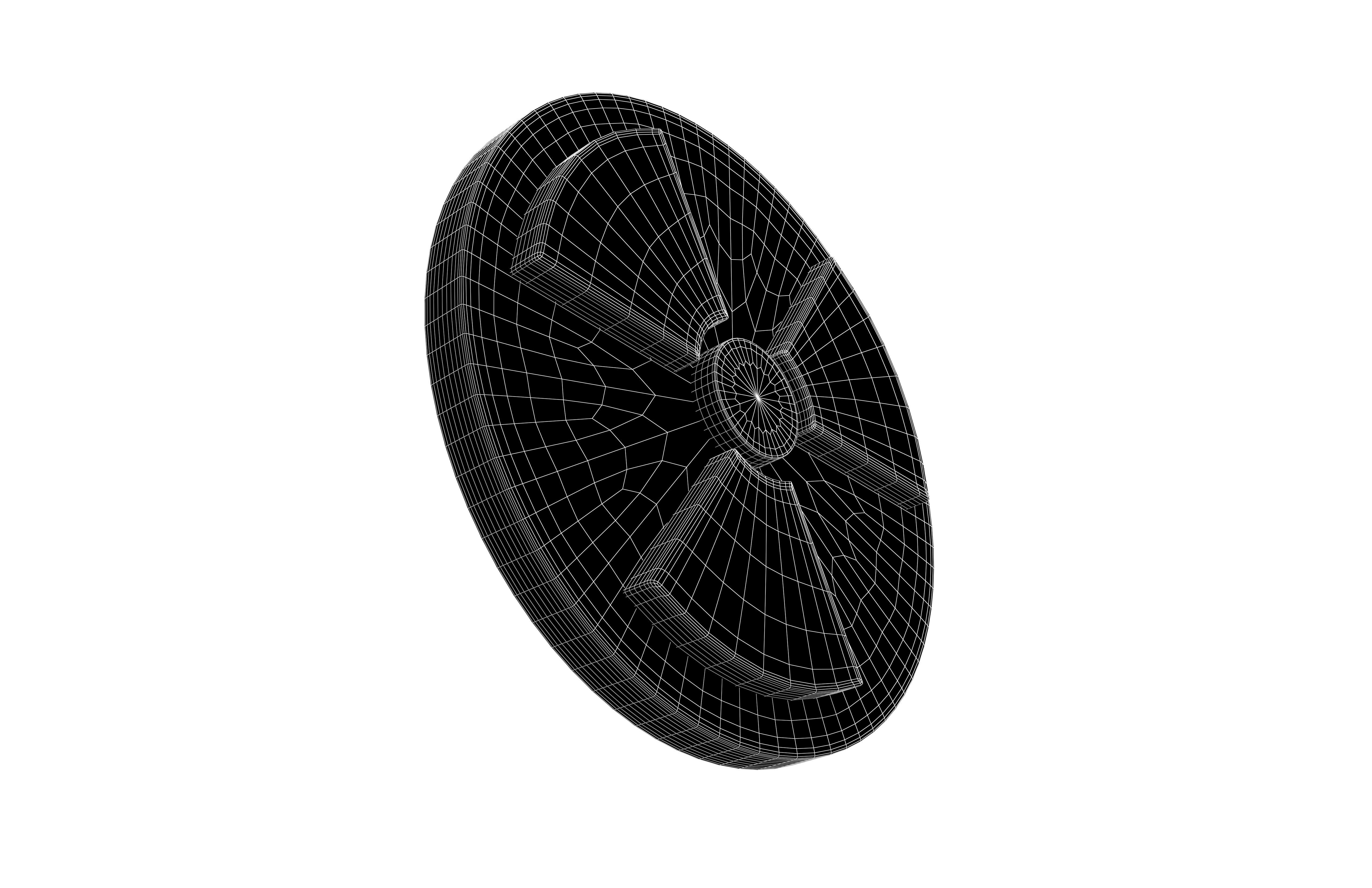 Radiation Symbol v1 001 Low-poly 3D model_7