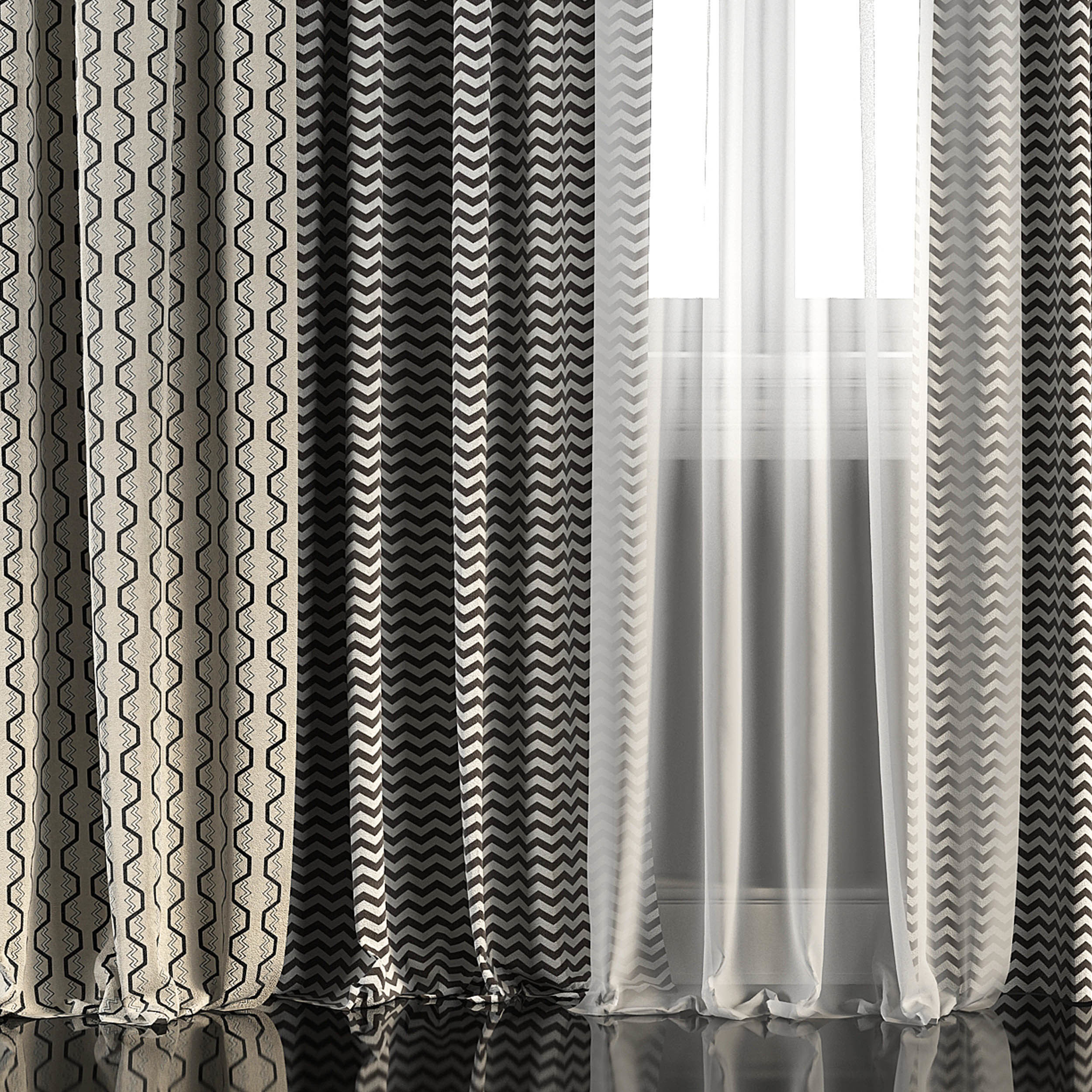 Curtain Set 106 3D model_2