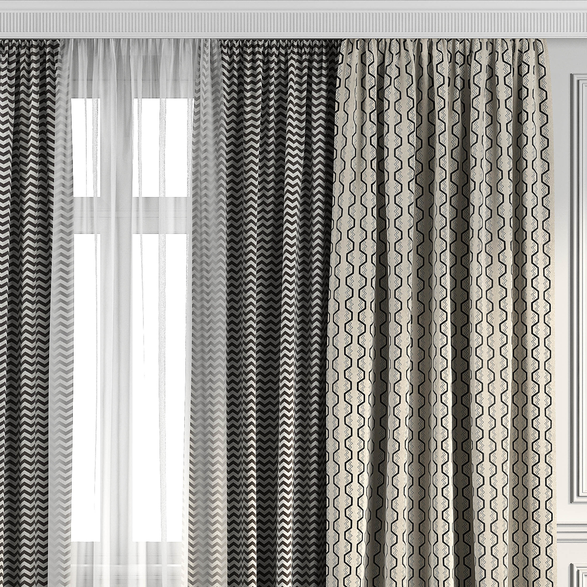 Curtain Set 106 3D model_1