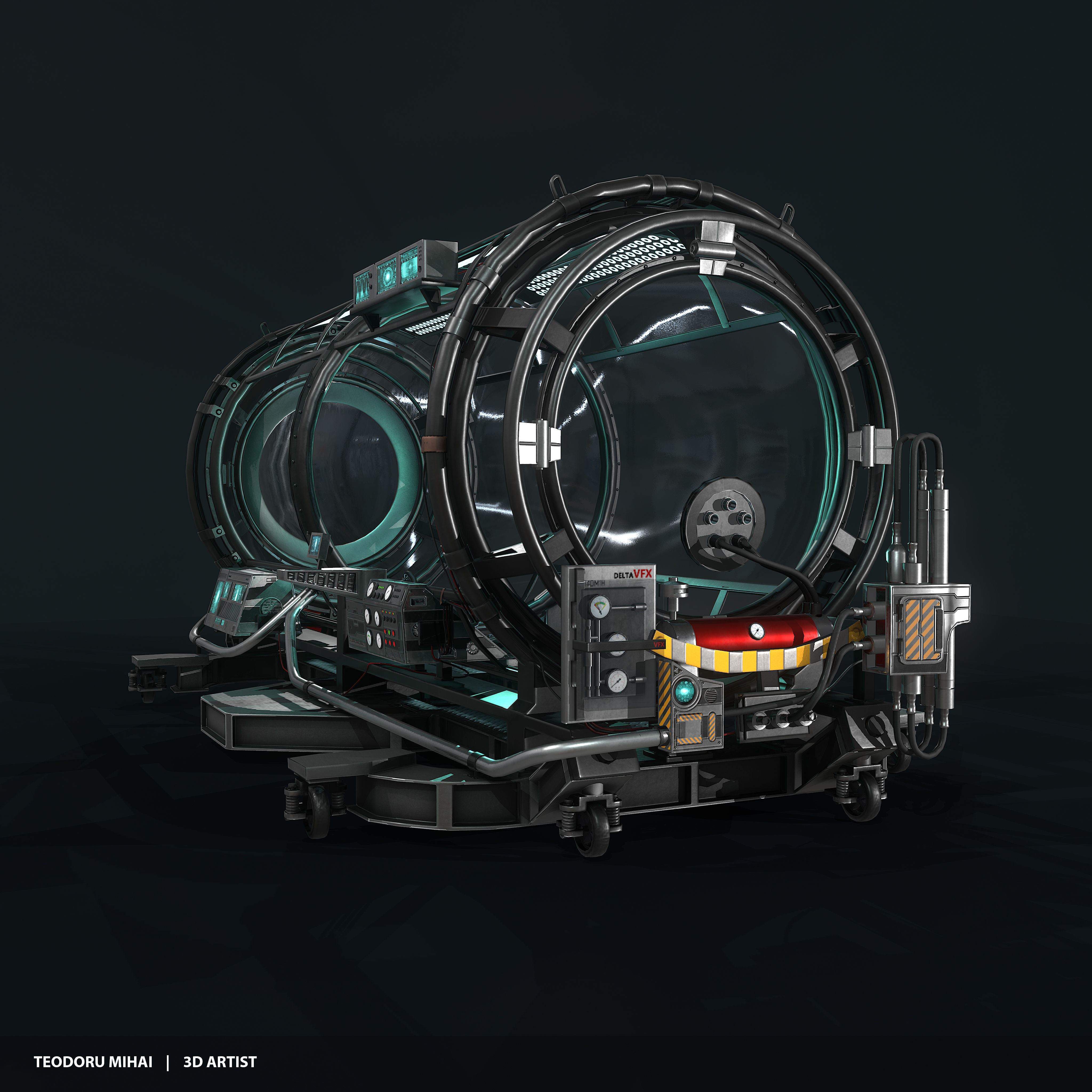 Sci-fi Lab Incubator Low-poly 3D model_3