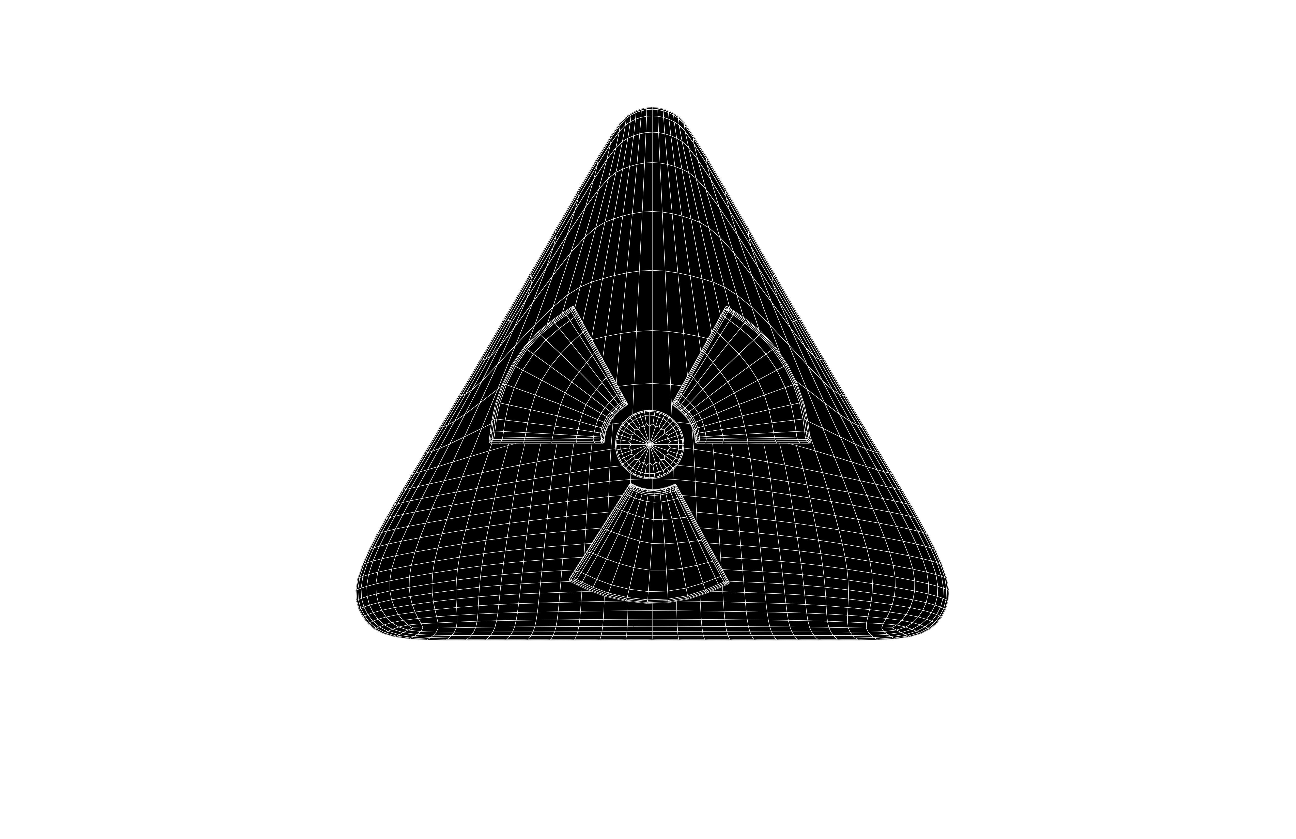 Radiation Symbol v2 004 Low-poly 3D model_5