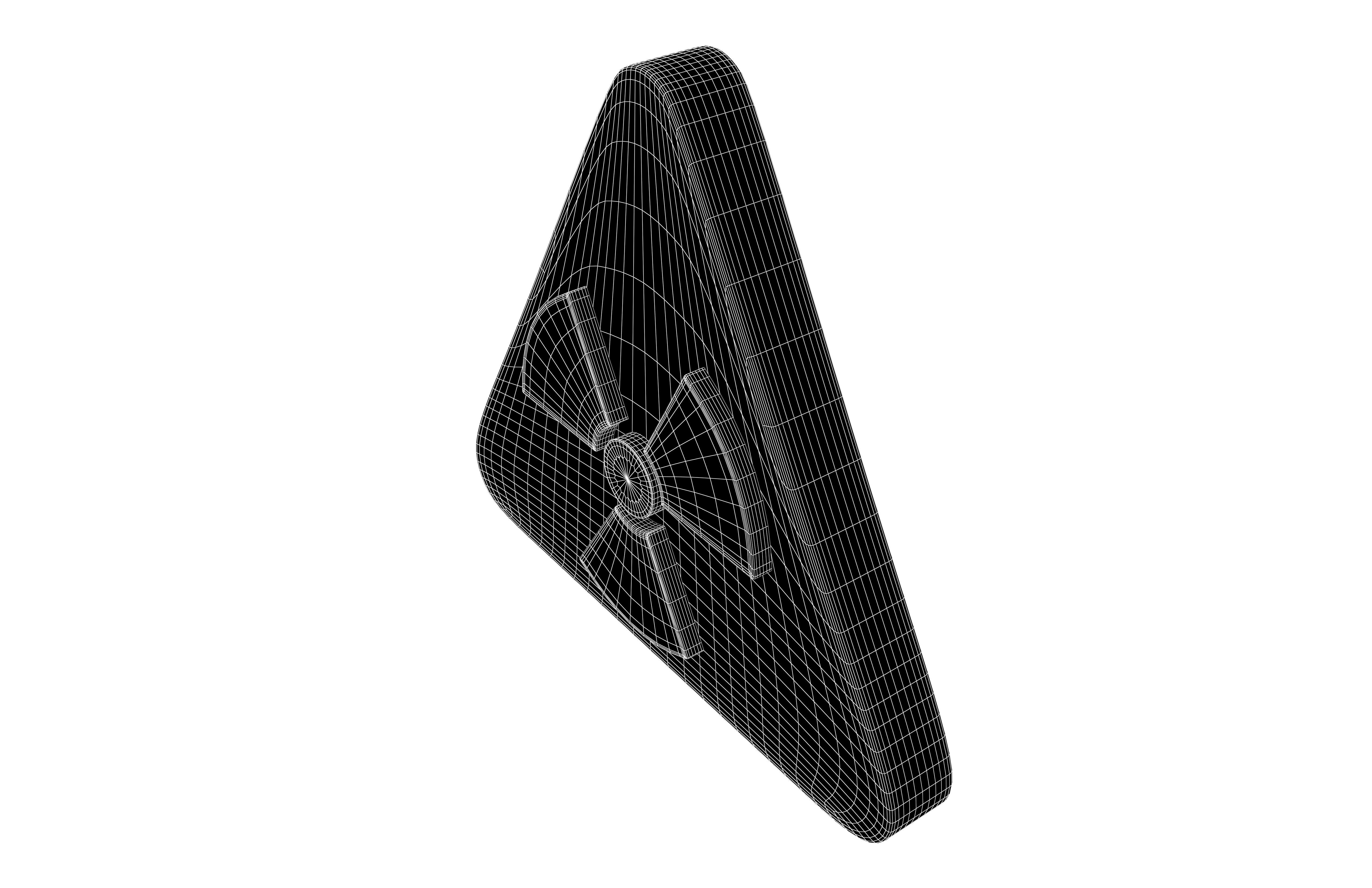 Radiation Symbol v2 004 Low-poly 3D model_6