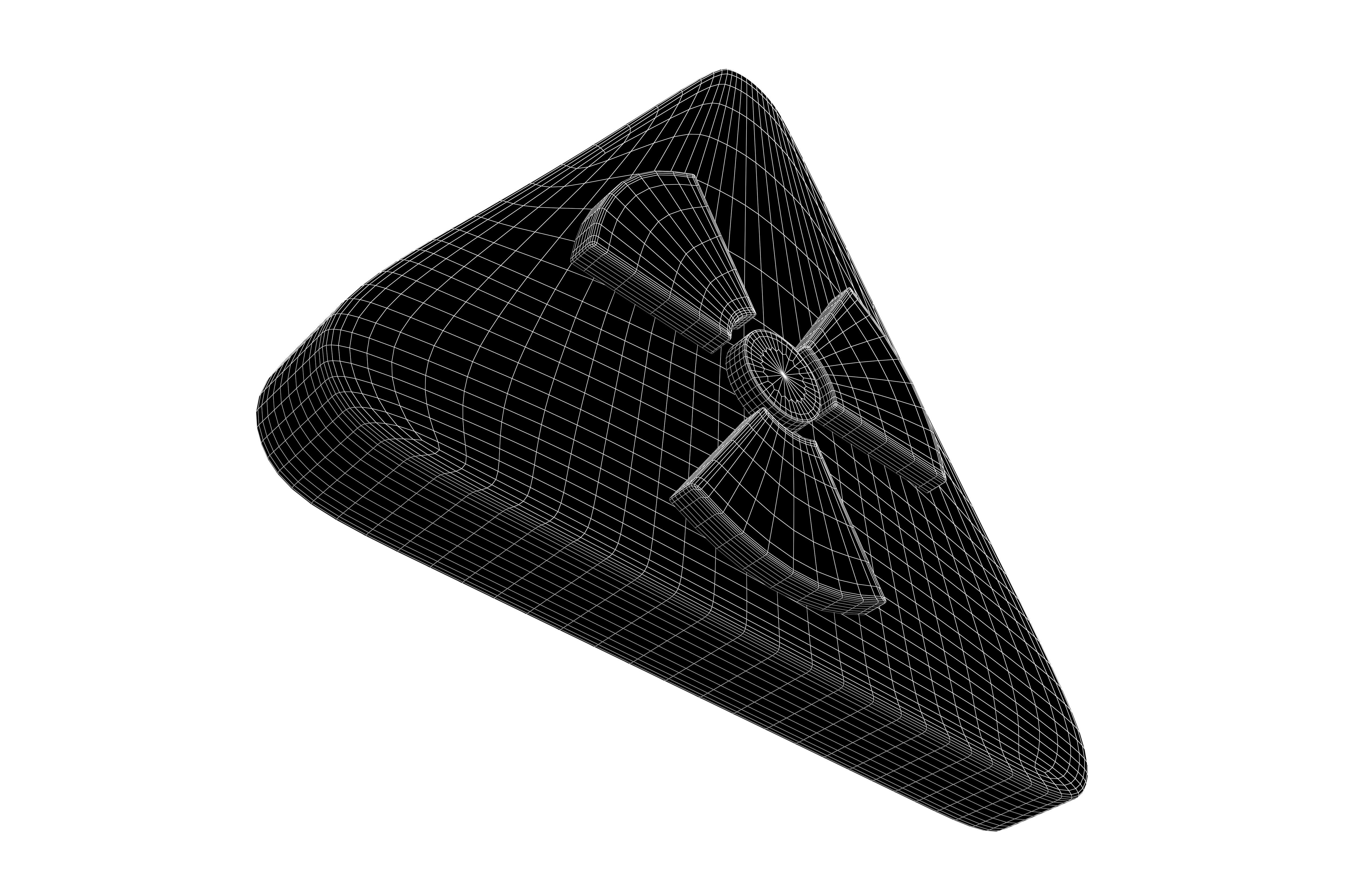 Radiation Symbol v2 004 Low-poly 3D model_7
