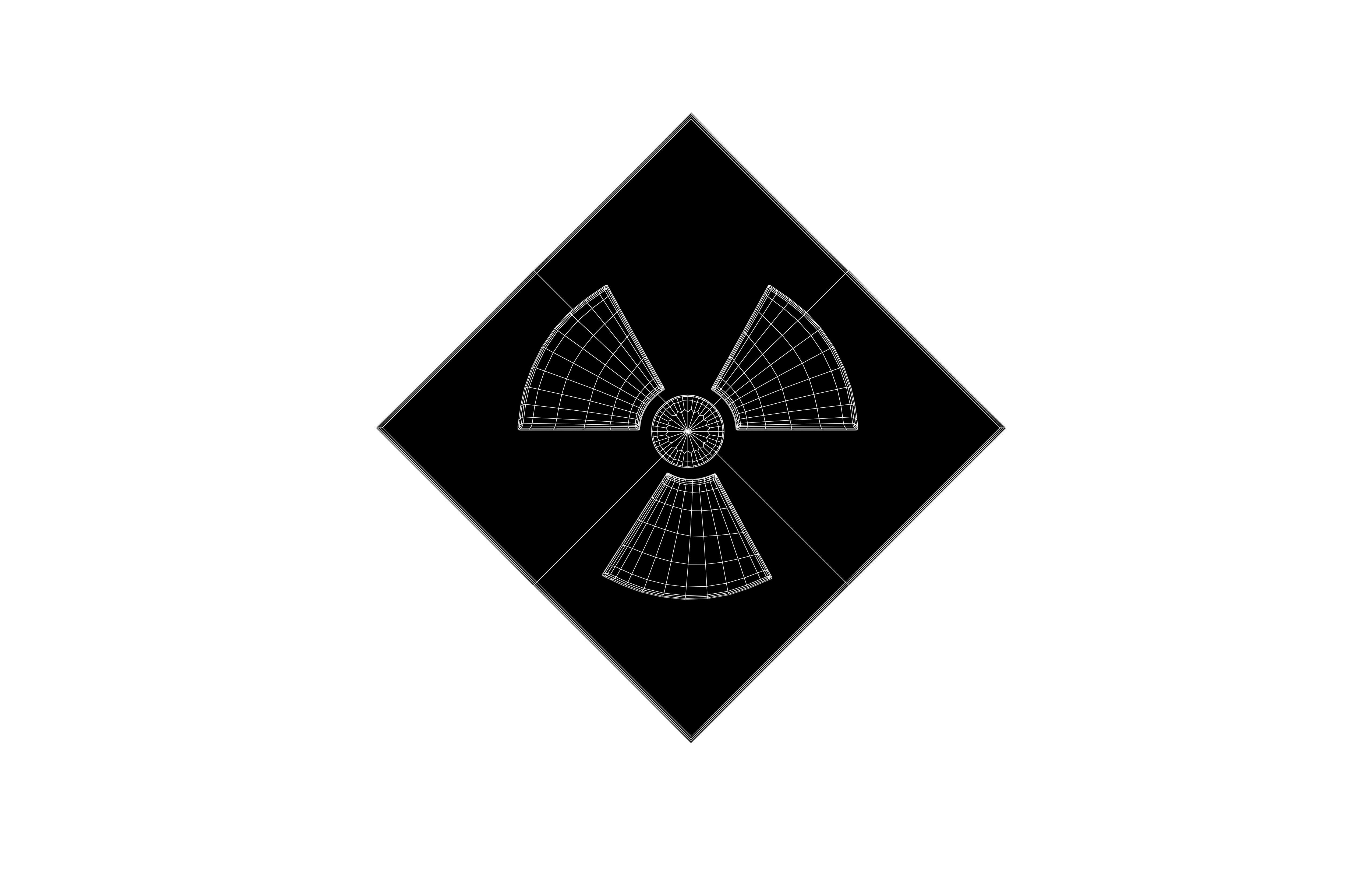 Radiation Symbol v3 001 Low-poly 3D model_5