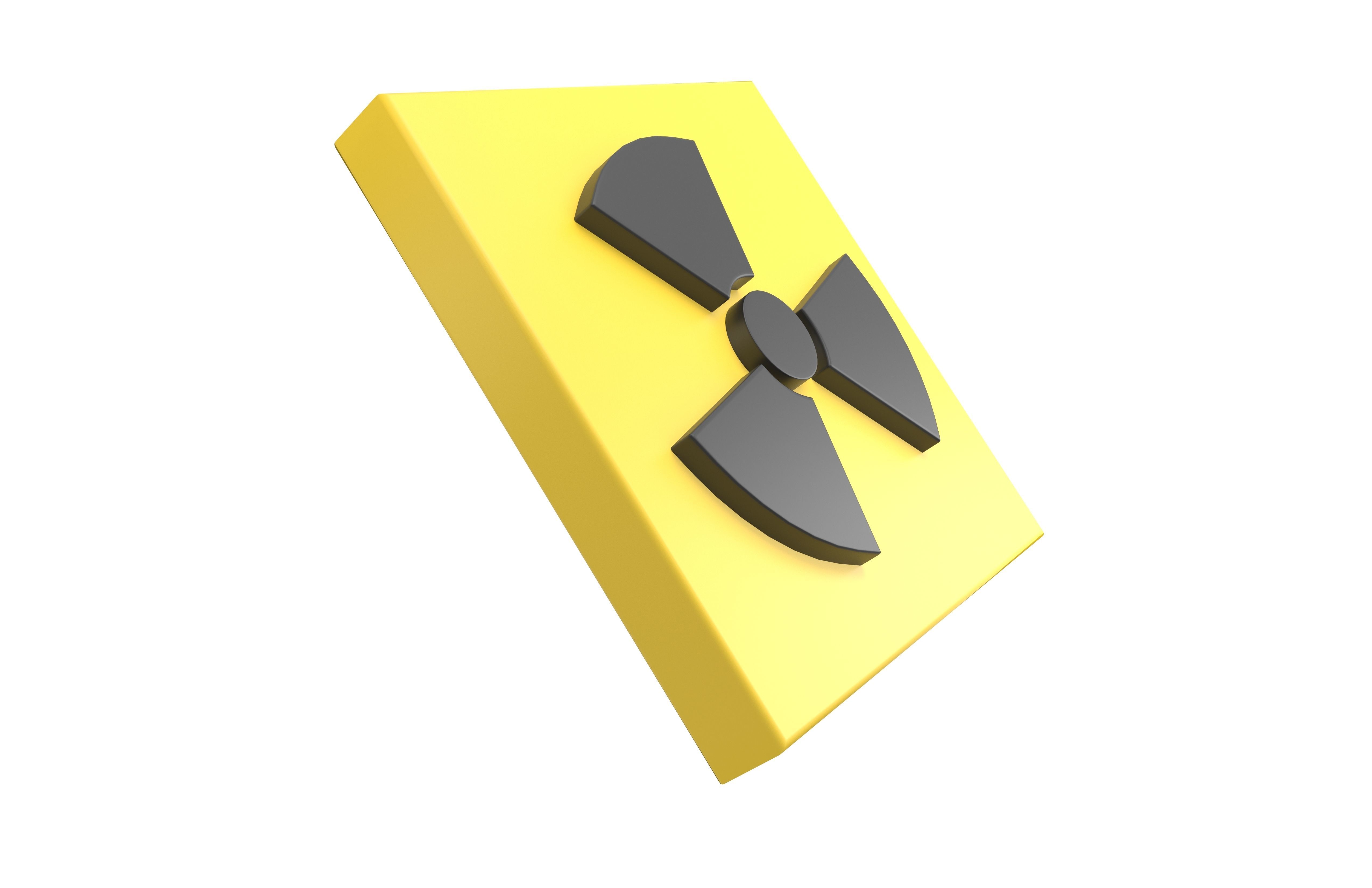 Radiation Symbol v3 001 Low-poly 3D model_1