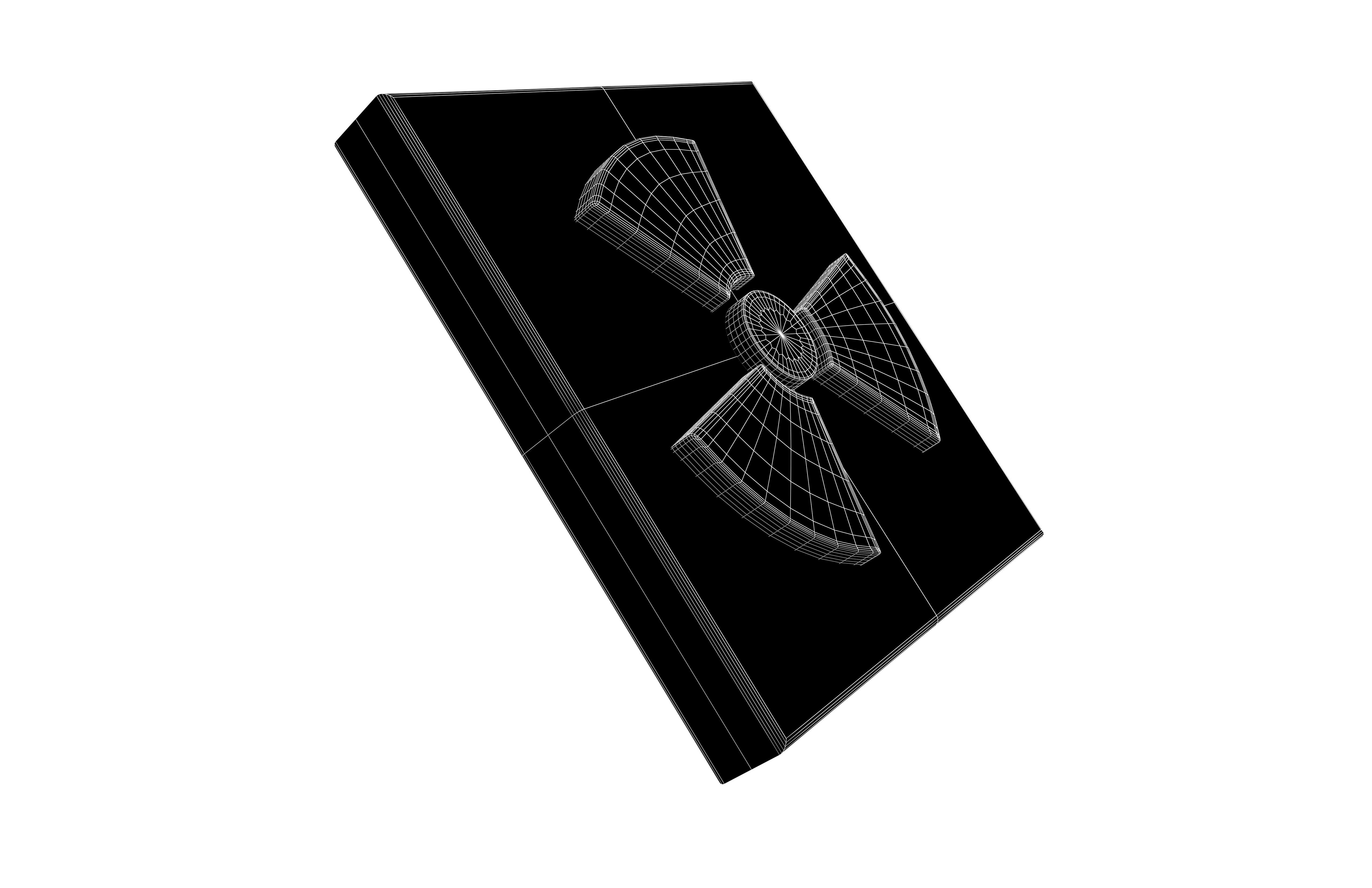 Radiation Symbol v3 001 Low-poly 3D model_7