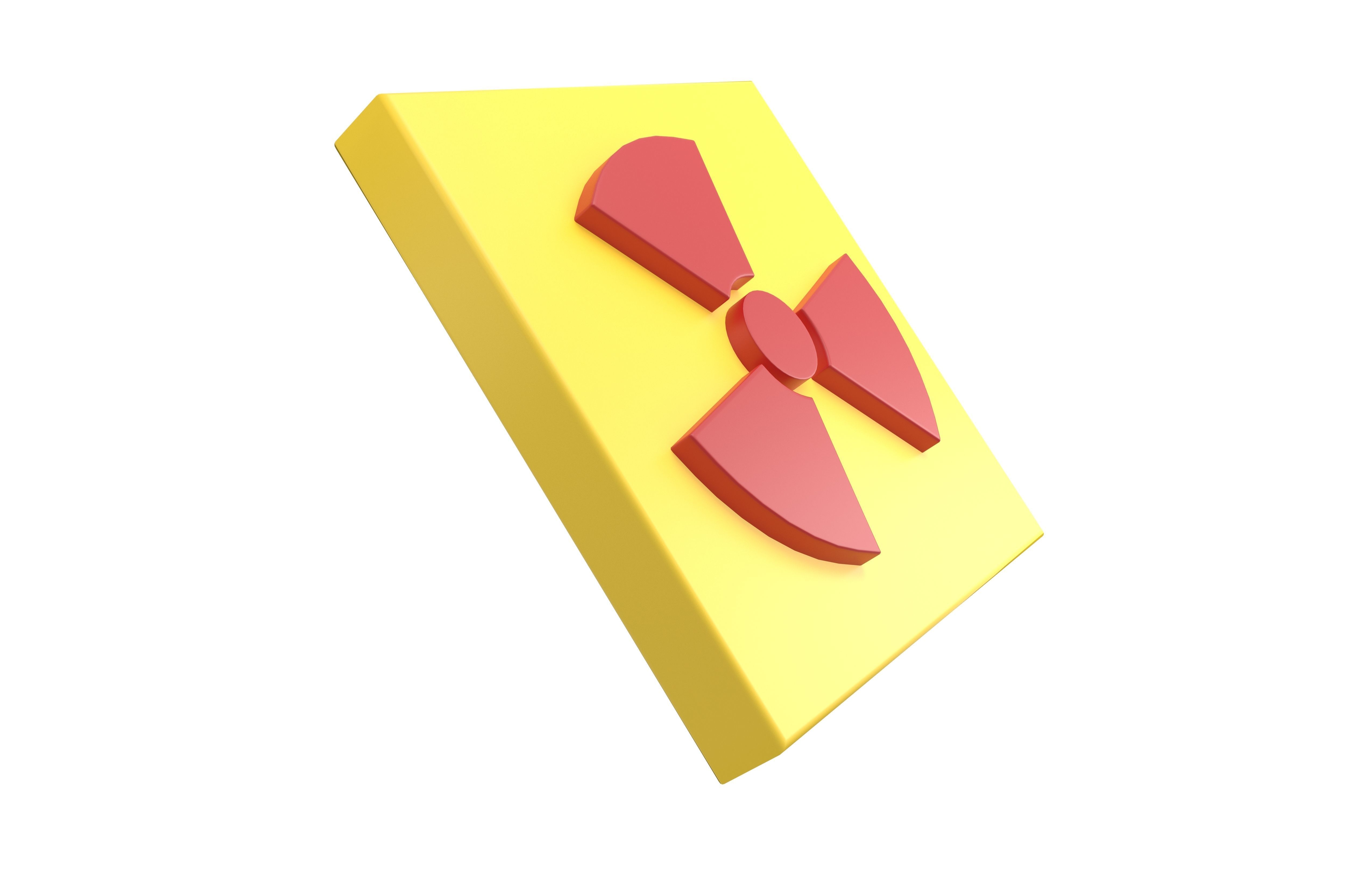 Radiation Symbol v3 002 Low-poly 3D model_3