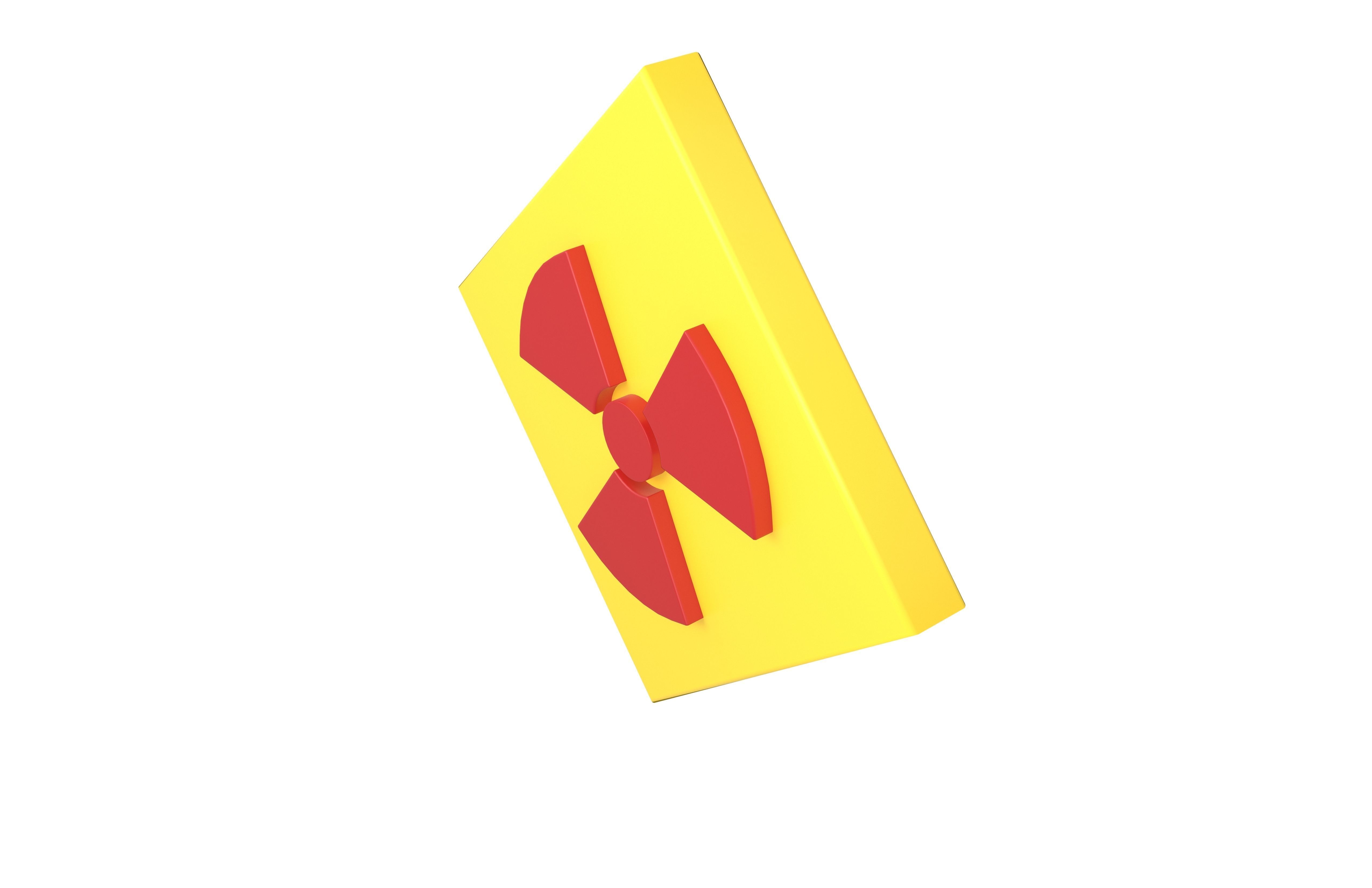 Radiation Symbol v3 002 Low-poly 3D model_2