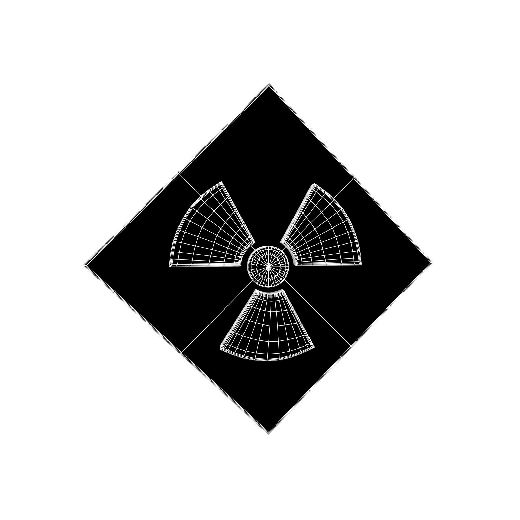 Radiation Symbol v3 002 Low-poly 3D model_4