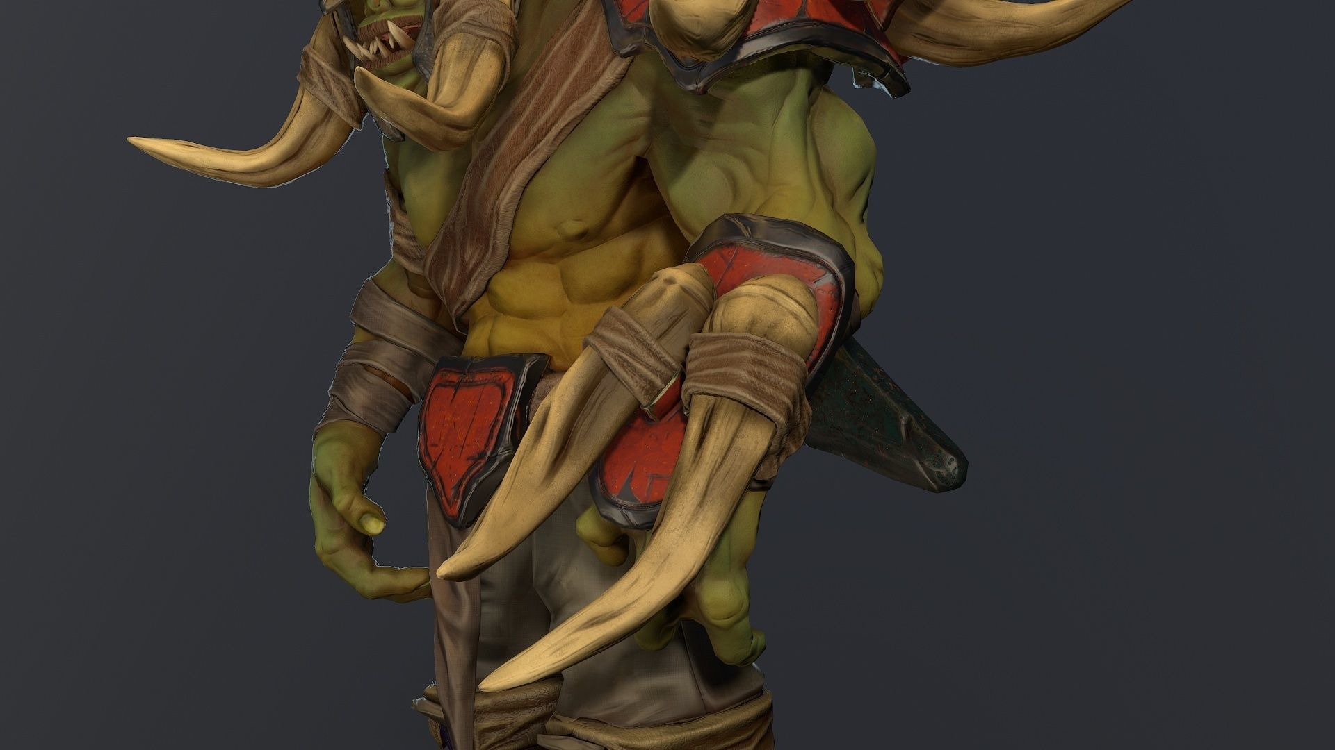 Monster Warrior Low-poly 3D model_16