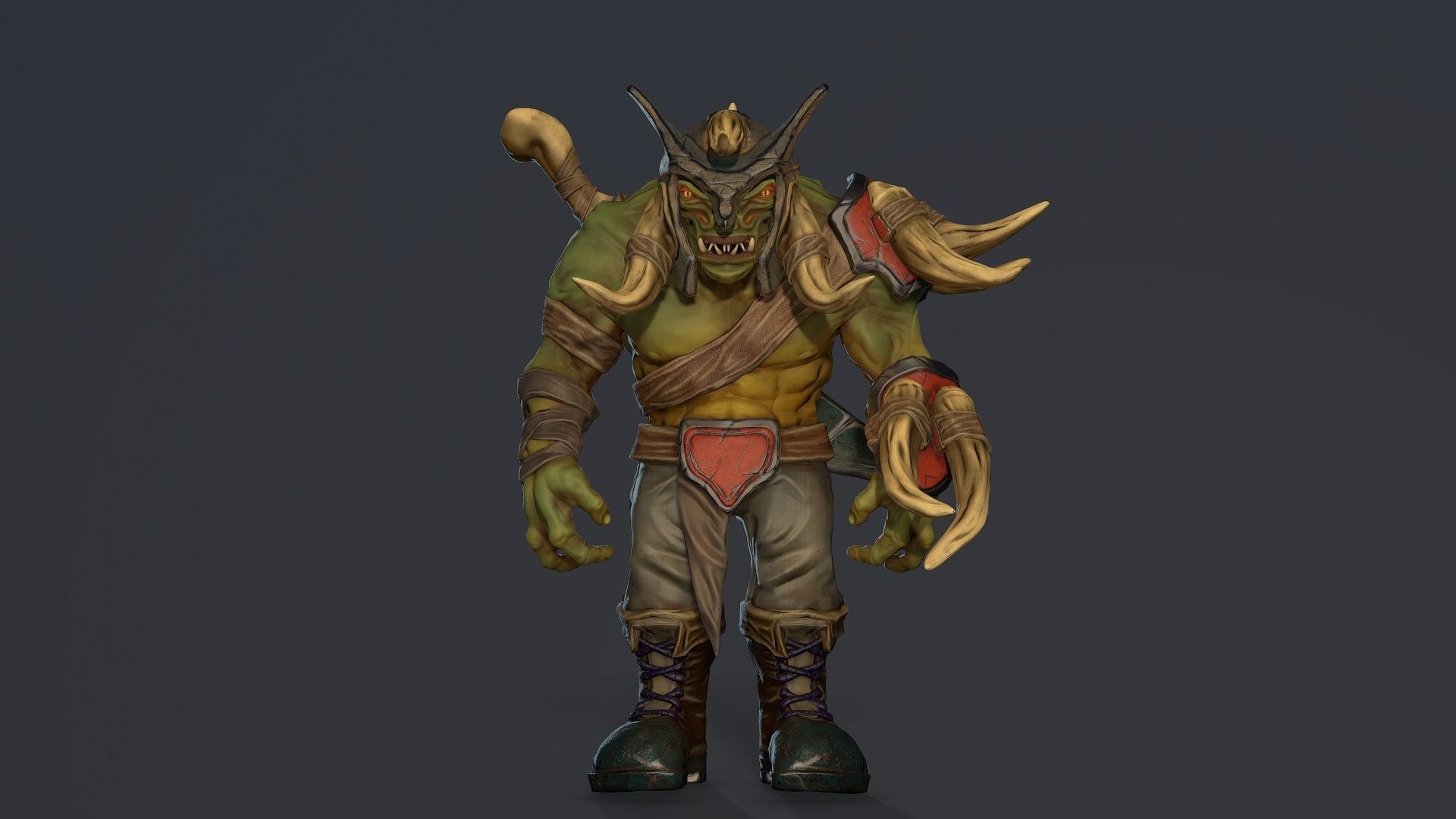 Monster Warrior Low-poly 3D model_13