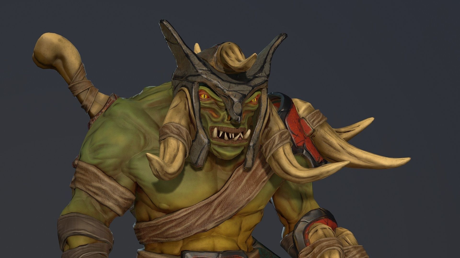 Monster Warrior Low-poly 3D model_15