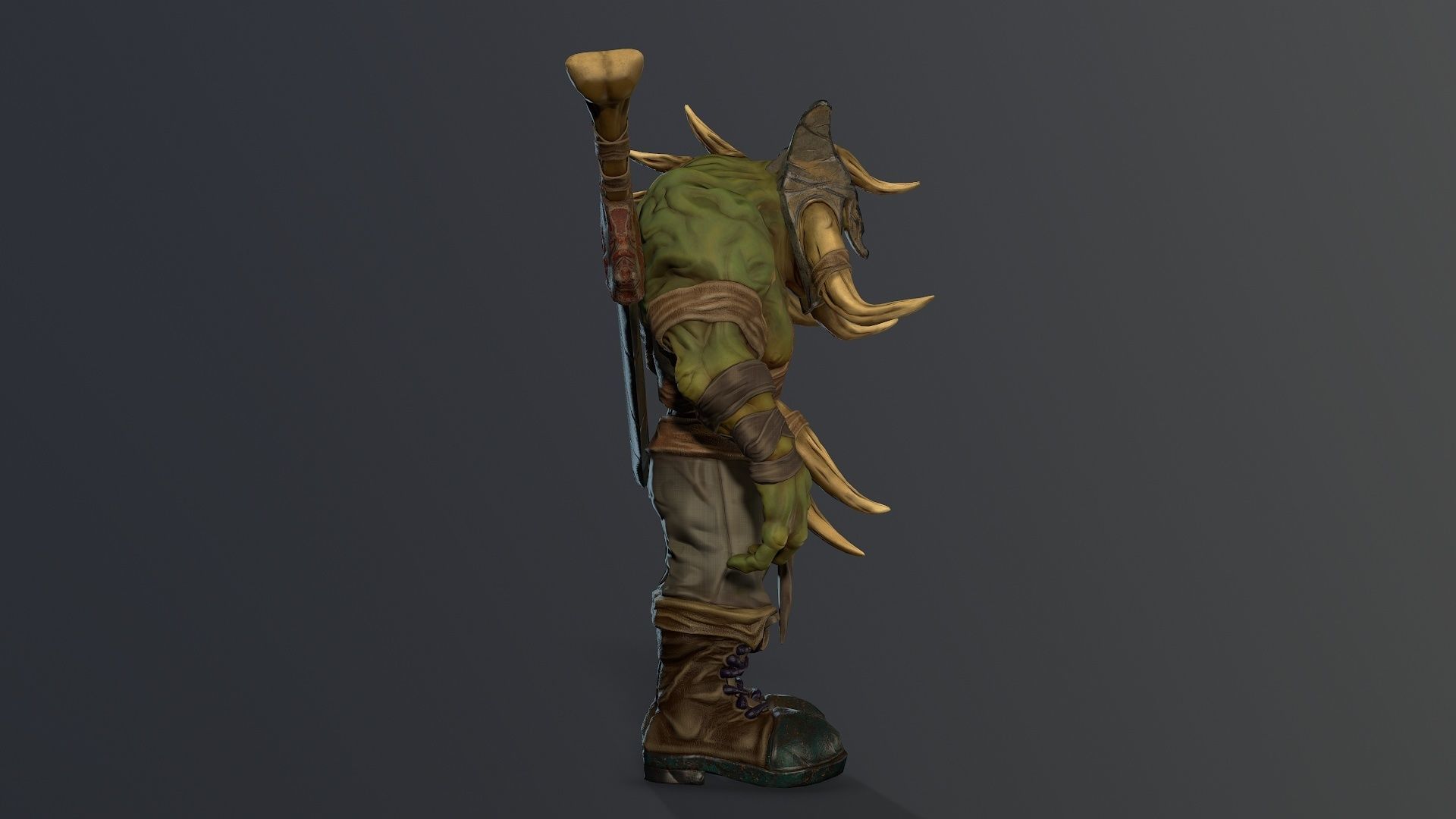 Monster Warrior Low-poly 3D model_12