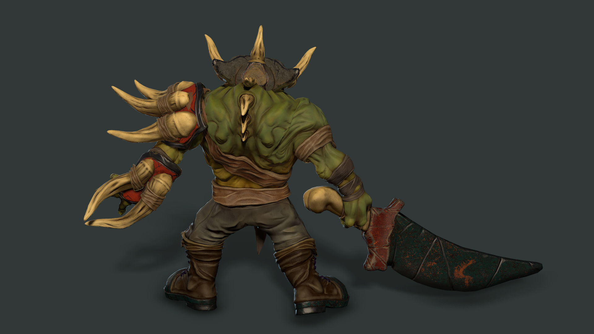 Monster Warrior Low-poly 3D model_9