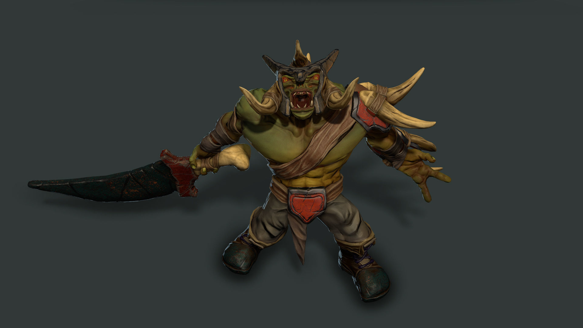 Monster Warrior Low-poly 3D model_7