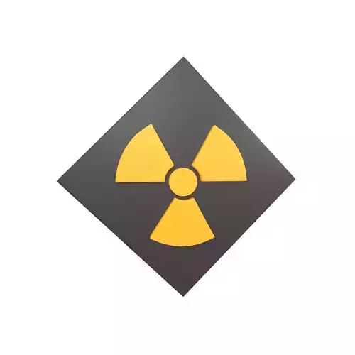 Radiation Symbol v3 004 Low-poly 3D model