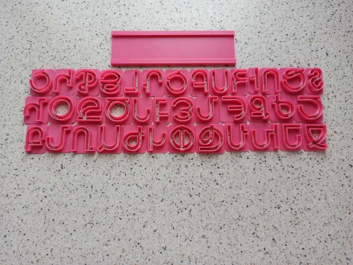 cookie cutter Armenian alphabet 3D print model_0