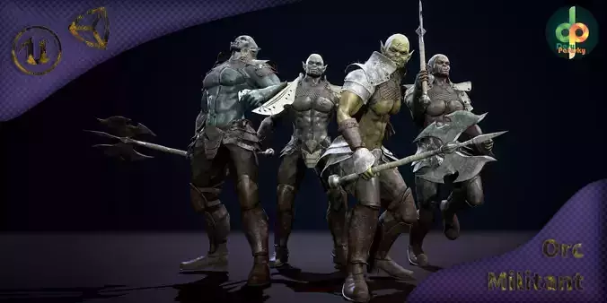 Orc Militant Low-poly 3D model