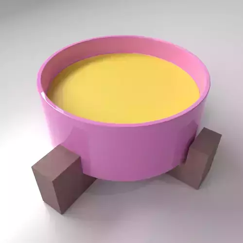 Cat Bowl with Liquid 3 3D model