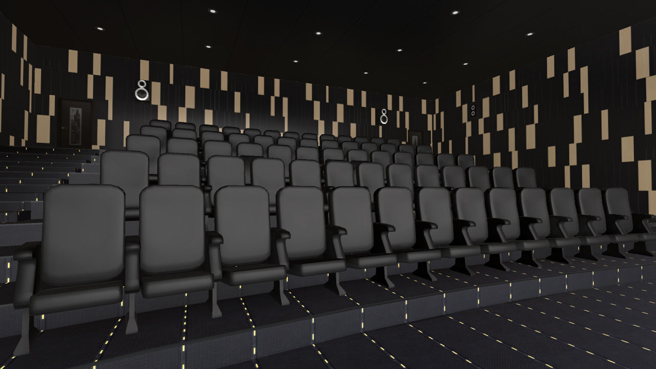 Modern Cinema Hall 06 Low-poly 3D model_1