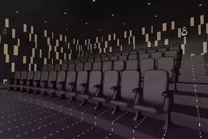 Modern Cinema Hall 06 Low-poly 3D model