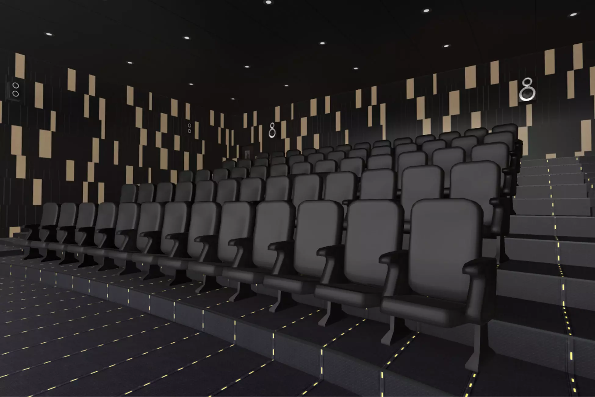 Modern Cinema Hall 06 Low-poly 3D model_0