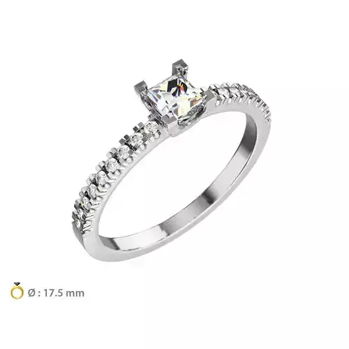 N164 Princess solitare ring