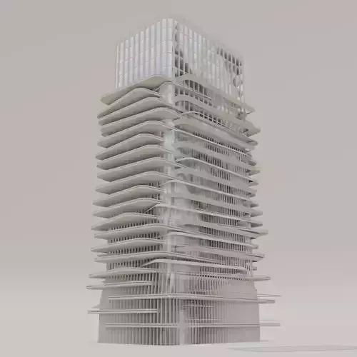 office buildings of the future Low-poly 3D model