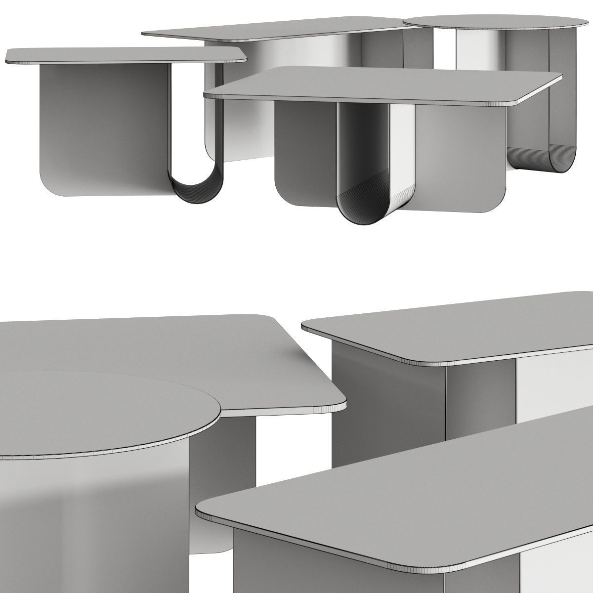 La Cividina U Coffee Tables 3D model_1