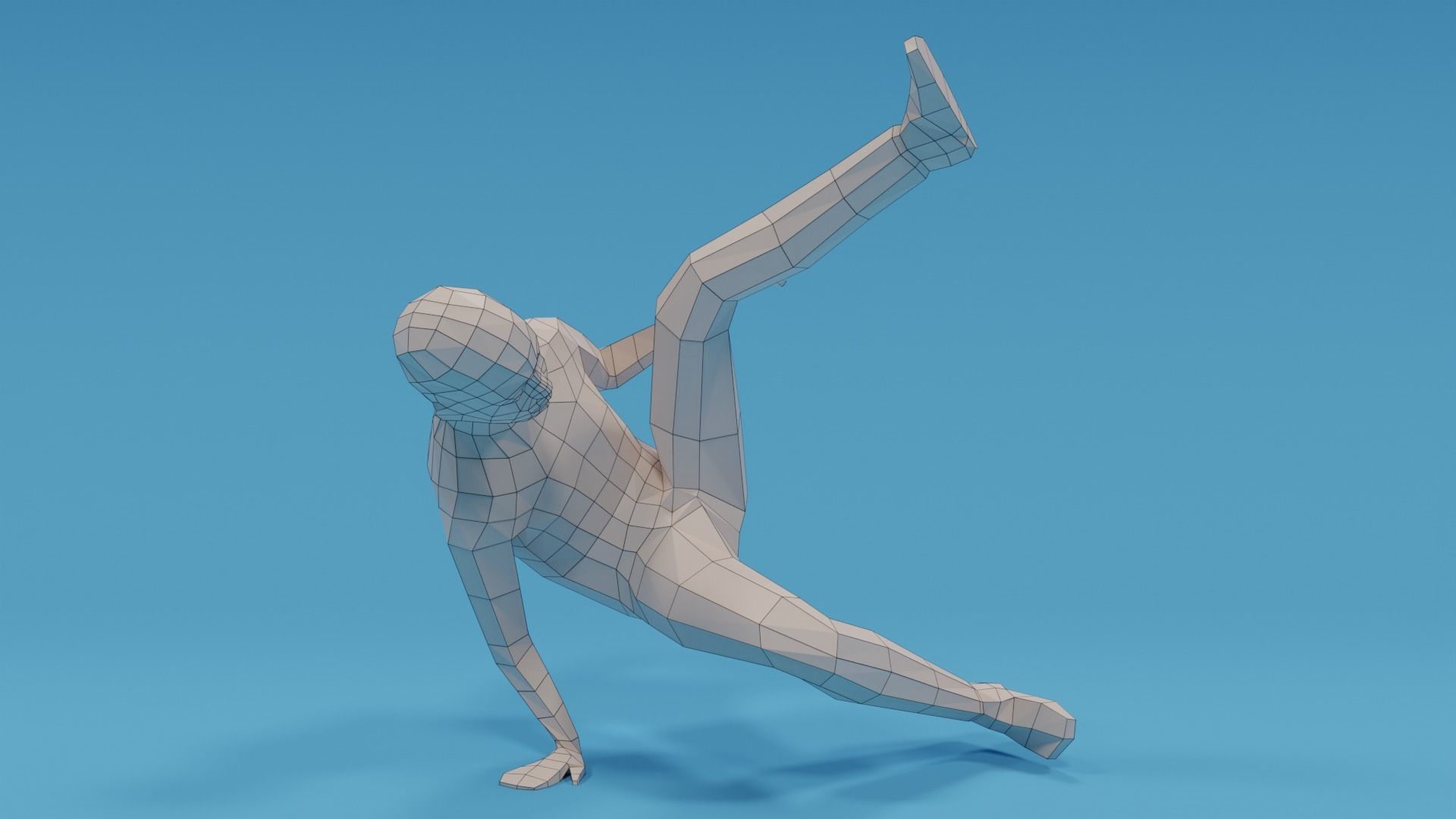Low Poly Break Dance Kid Low-poly 3D model_18