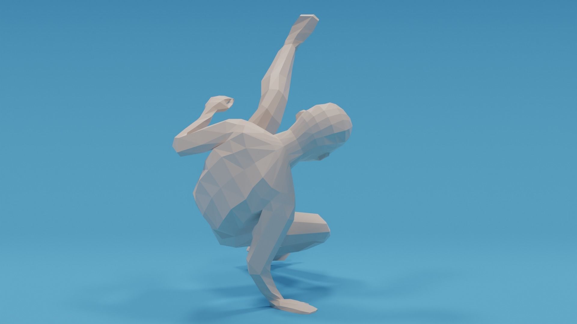 Low Poly Break Dance Kid Low-poly 3D model_6