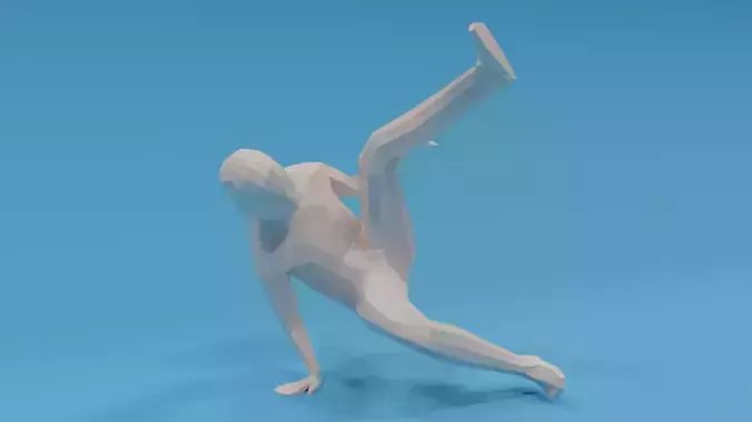 Low Poly Break Dance Kid