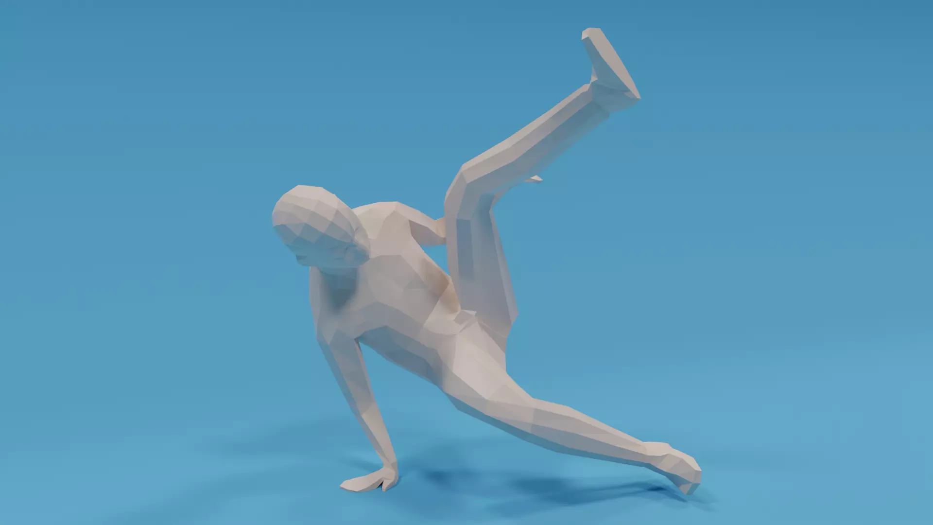 Low Poly Break Dance Kid Low-poly 3D model_0