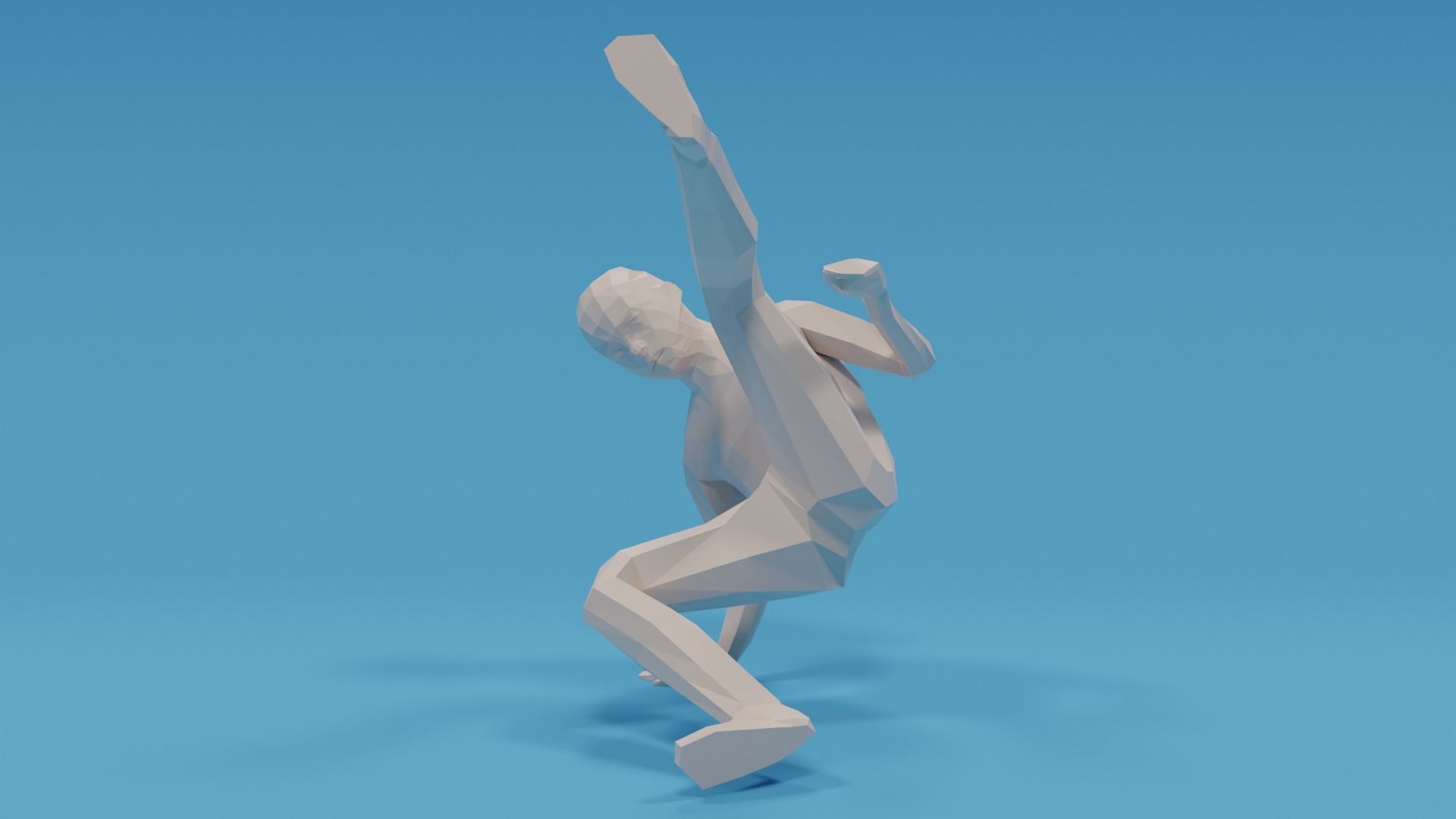 Low Poly Break Dance Kid Low-poly 3D model_2