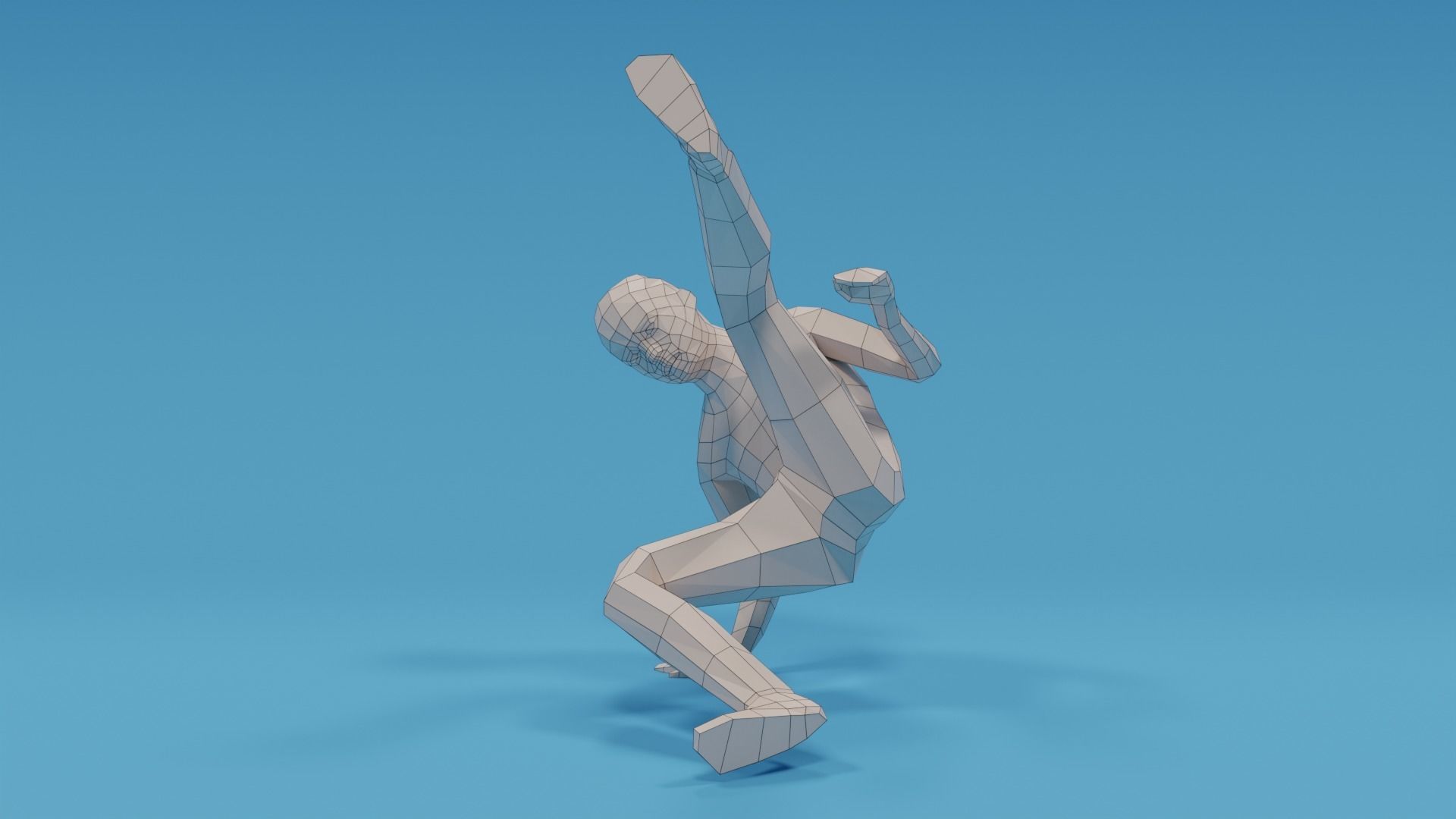 Low Poly Break Dance Kid Low-poly 3D model_12