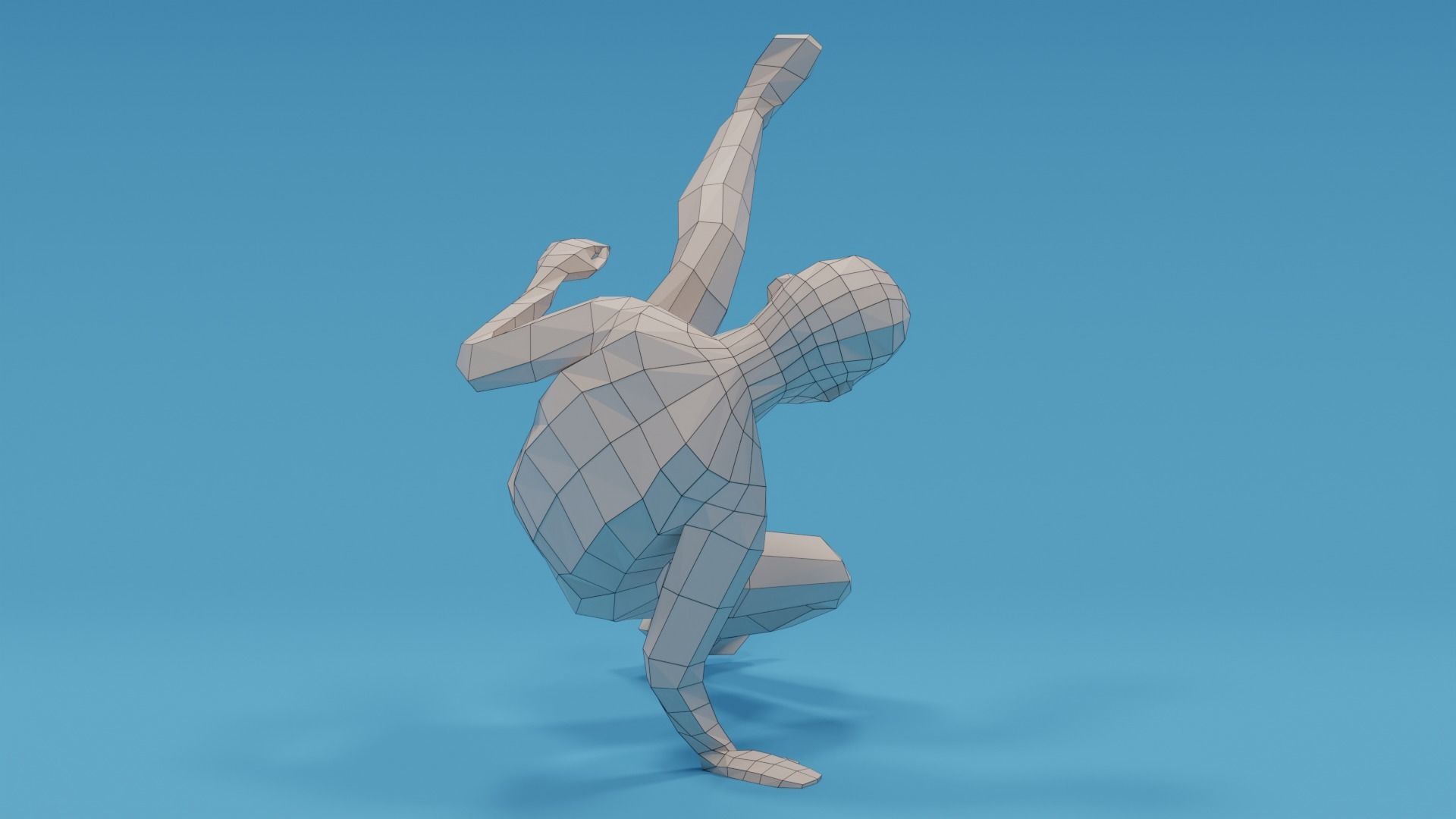 Low Poly Break Dance Kid Low-poly 3D model_16